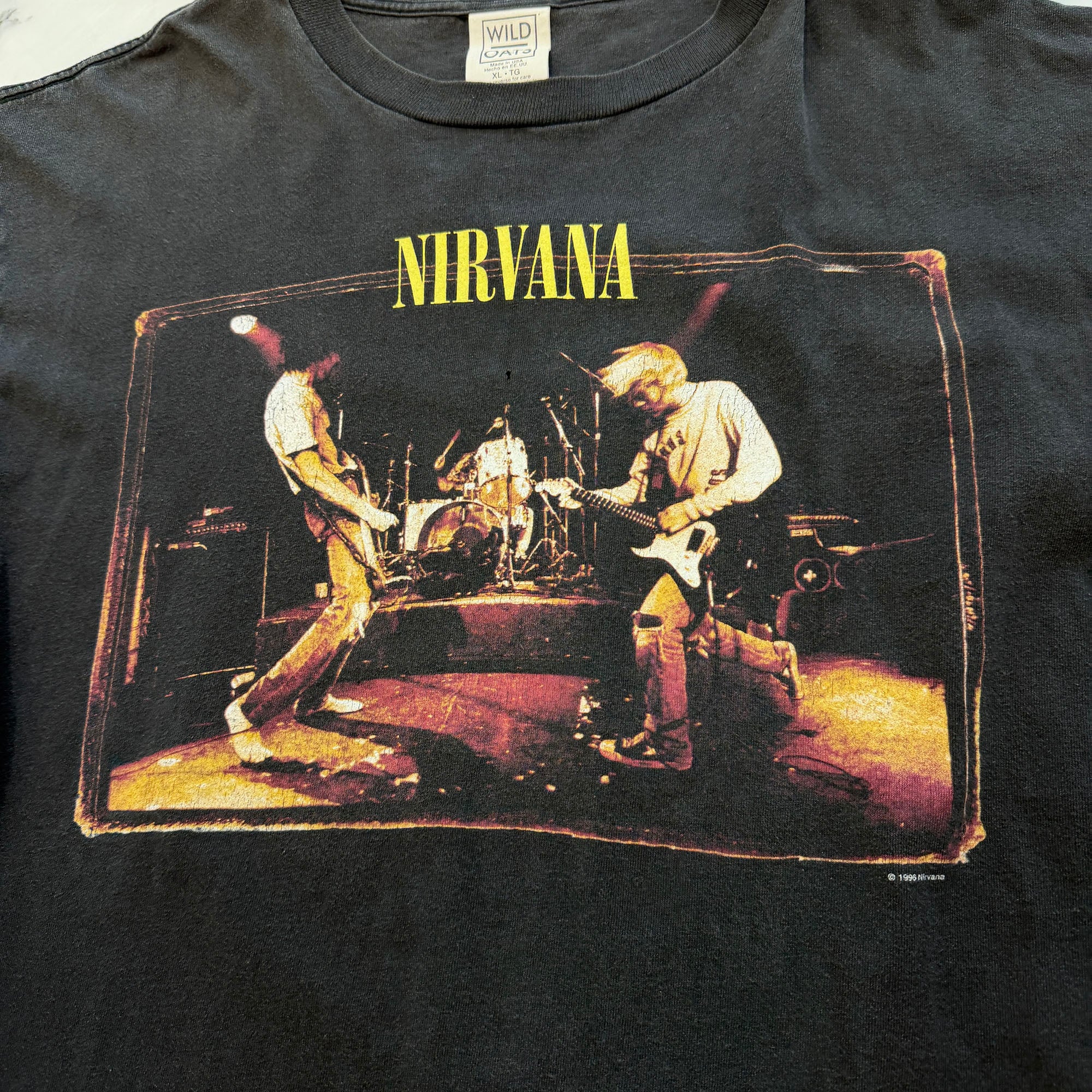 Vintage 90's Nirvana "From the Muddy Banks of the Wishkah" 1996 WILD OATS S/S Tee Size XL ヴィンテージ 90's ニルヴァーナ "フロム・ザ・マッディ・バンクス・オブ・ザ・ウィッシュカー" 1996 ワイルド・オーツ社製 Tシャツ サイズXL