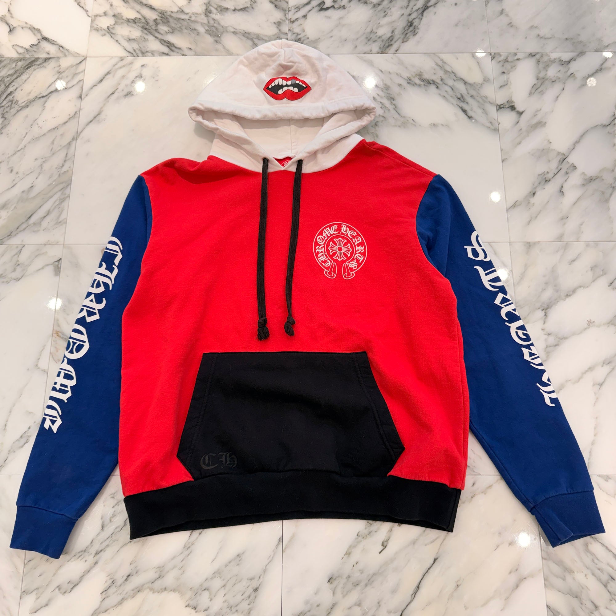 CHROME HEARTS × MATTY BOY Chomper Horseshoe Trico Pullover Hoodie Size M クロムハーツ × マッティボーイ チョンパー ホースシュー トリコカラー プルオーバーフーディ サイズM