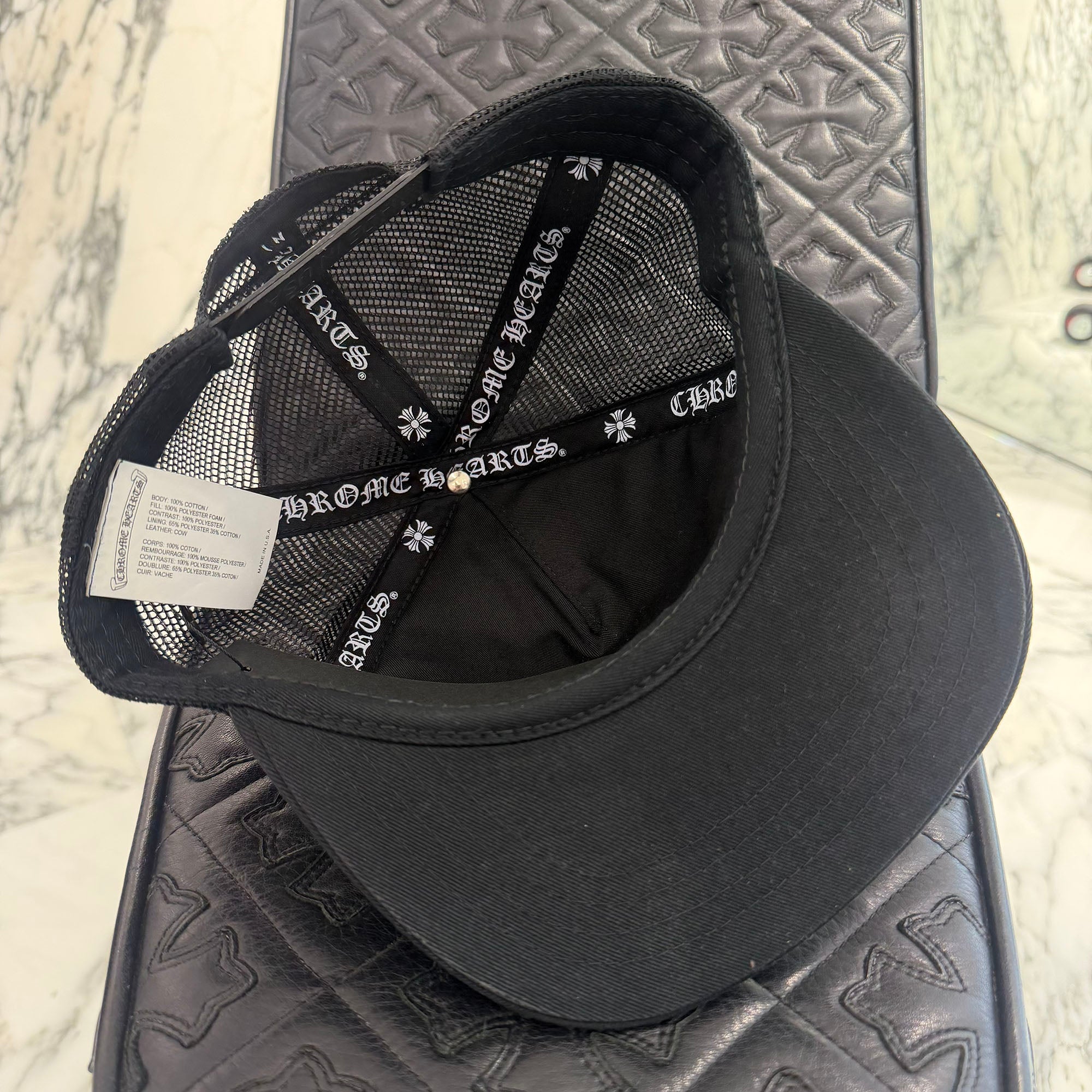 CHROME HEARTS Camo Triple Cross Leather Patch Trucker Cap ONE SIZE (51-61) クロムハーツ カモ トリプルクロス レザーパッチ トラッカーキャップ サイズONE SIZE (51-61)