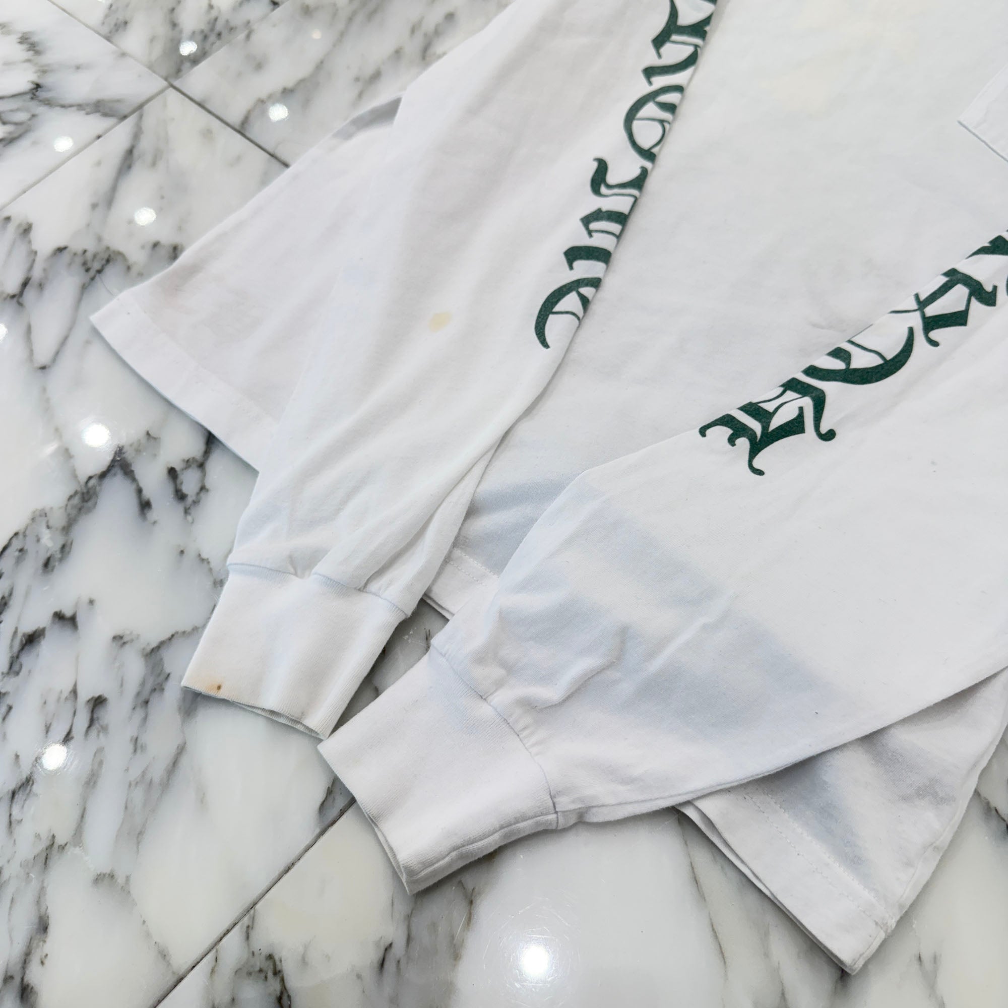 CHROME HEARTS Back Cemetery Green Cross Print Long Sleeve Tee Size S クロムハーツ バックセメタリー グリーンクロスプリント ロングスリーブTシャツ サイズS