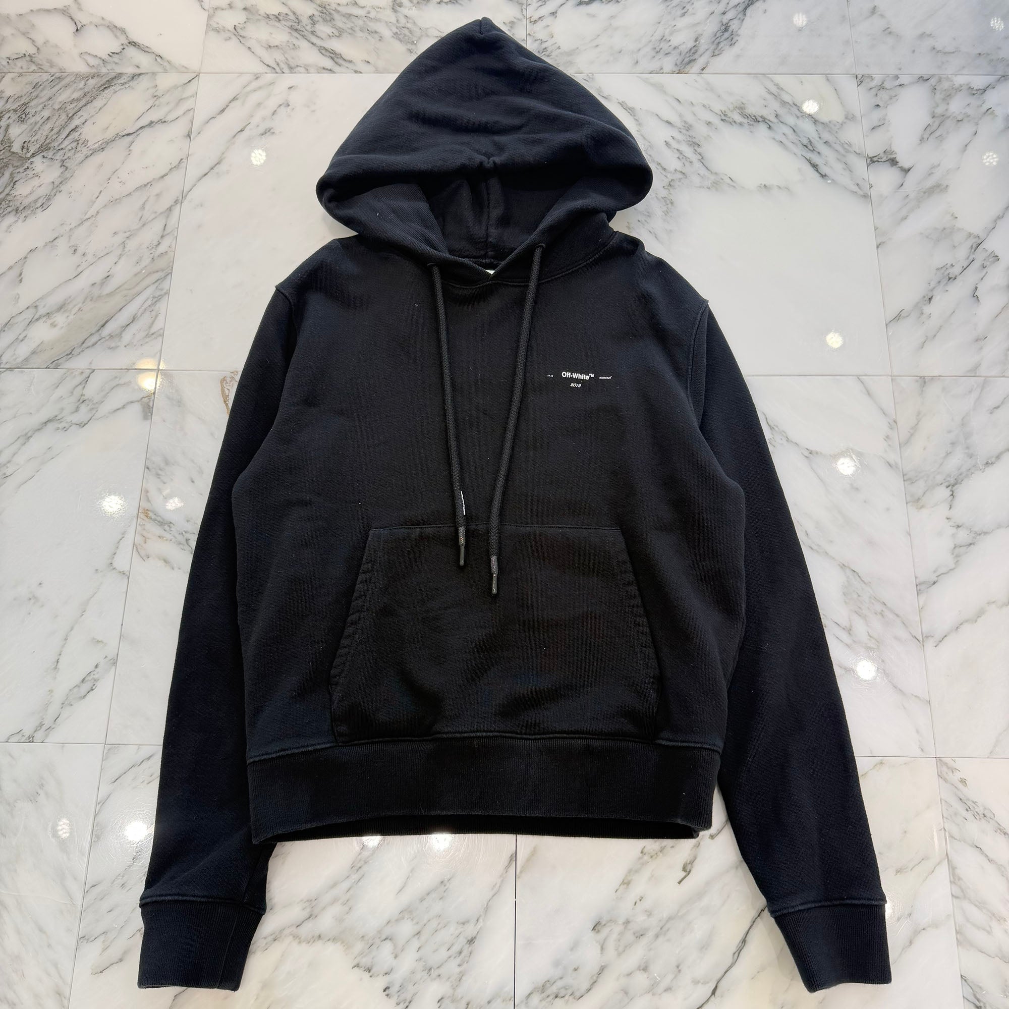 OFF-WHITE 2020SS Back Arrow Embroidery Patch Pullover Hoodie OMBB034R20D25032 Size M オフホワイト バック アロー 刺繍 パッチ プルオーバーフーディー サイズM