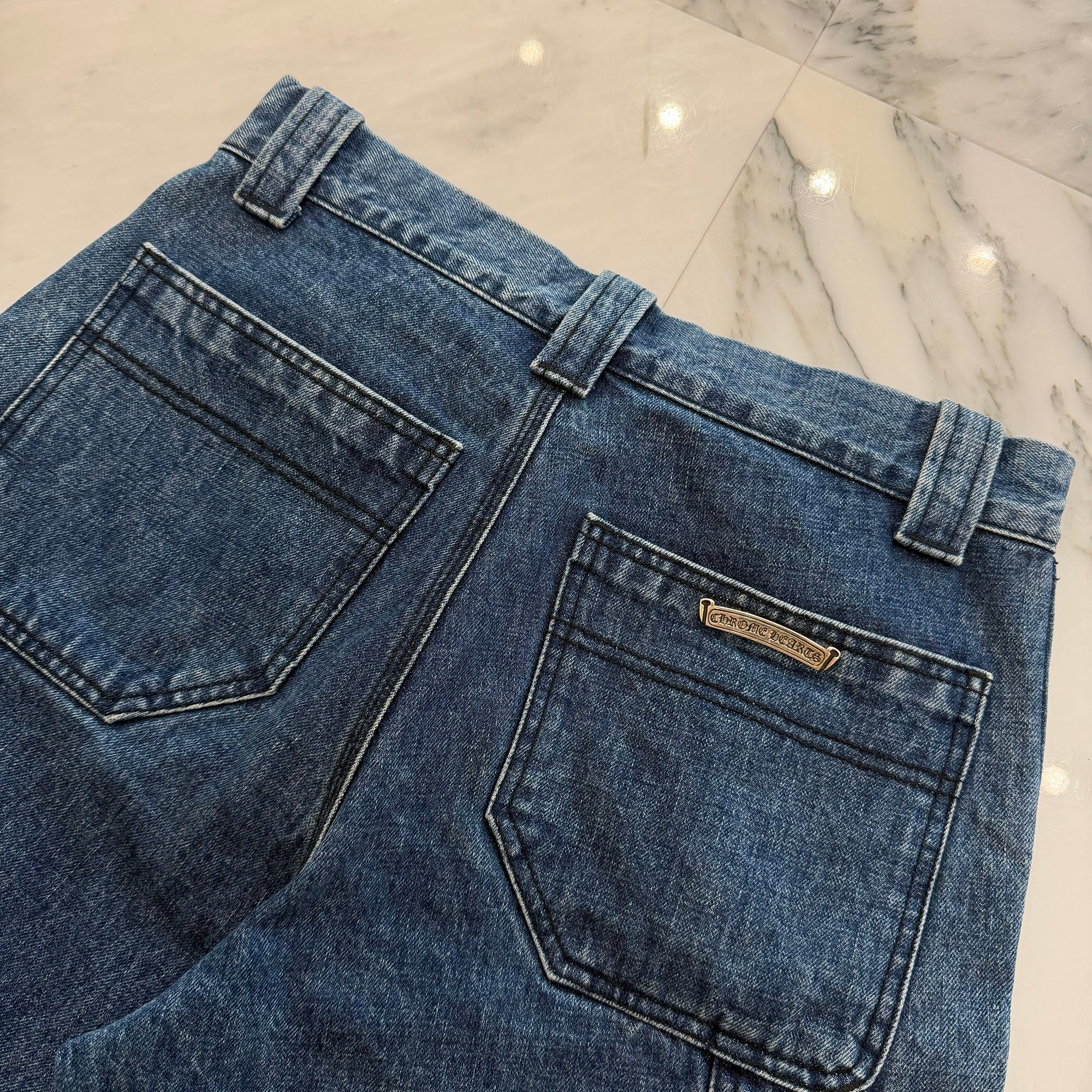 CHROME HEARTS Carpenter Cross Ball Button Denim Shorts Size 29 クロムハーツ カーペンター クロスボールボタン デニムショーツ サイズ29