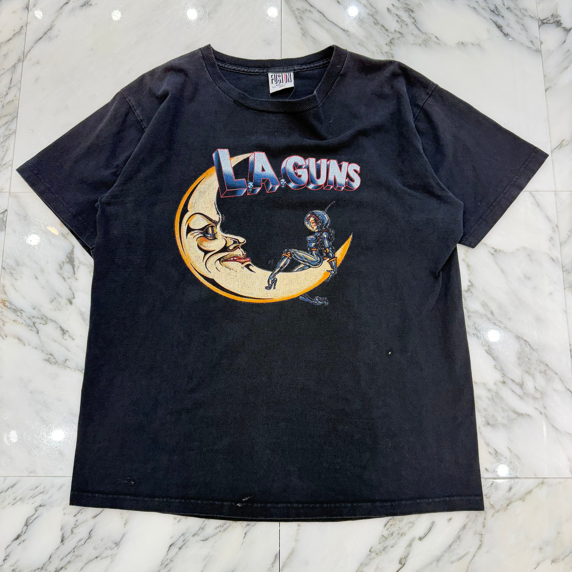 Vintage 00's L.A.Guns " Man in the Moon 2001 " Fusion S/S Tee Size L ヴィンテージ 00's L.A ガンズ "マン イン ザ ムーン 2001" フュージョン社製 Tシャツ サイズL