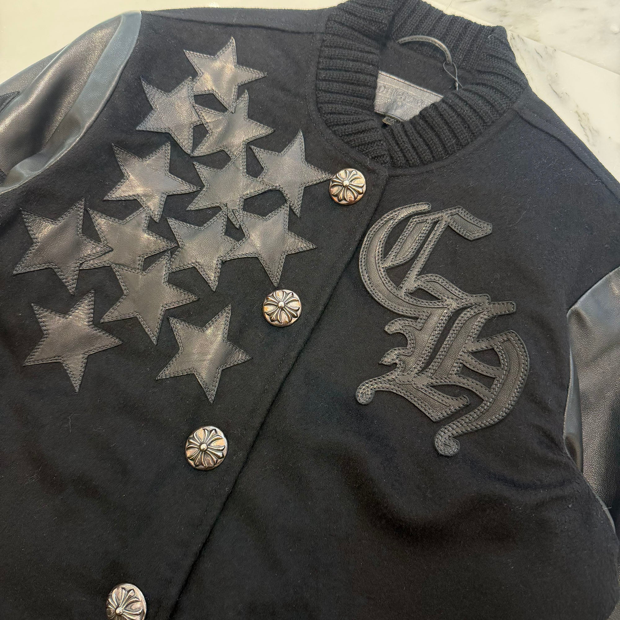 CHROME HEARTS LETTERMAN STAR レターマンレザーパッチ CHROME HEARTS LETTERMAN Star Leather Patch Blouson Jacket Size M