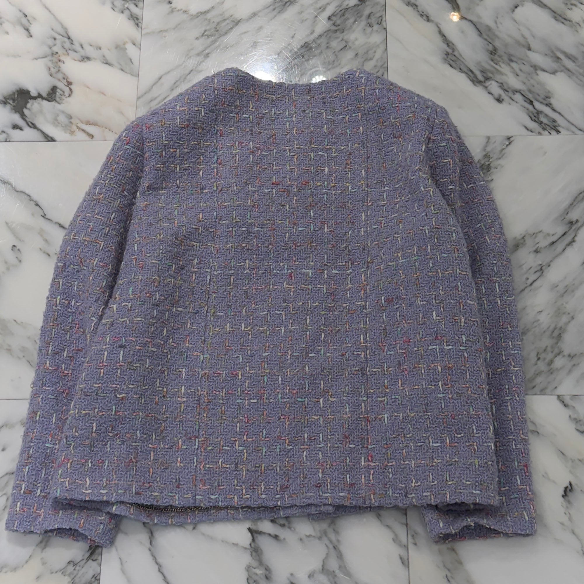 CHANEL 2025AW Coco Mark Button Wool Tweed Lilac Multicolor Jacket P80403V72805 Size 50 シャネル ココマークボタン ウールツイード ライラックマルチカラージャケット サイズ50