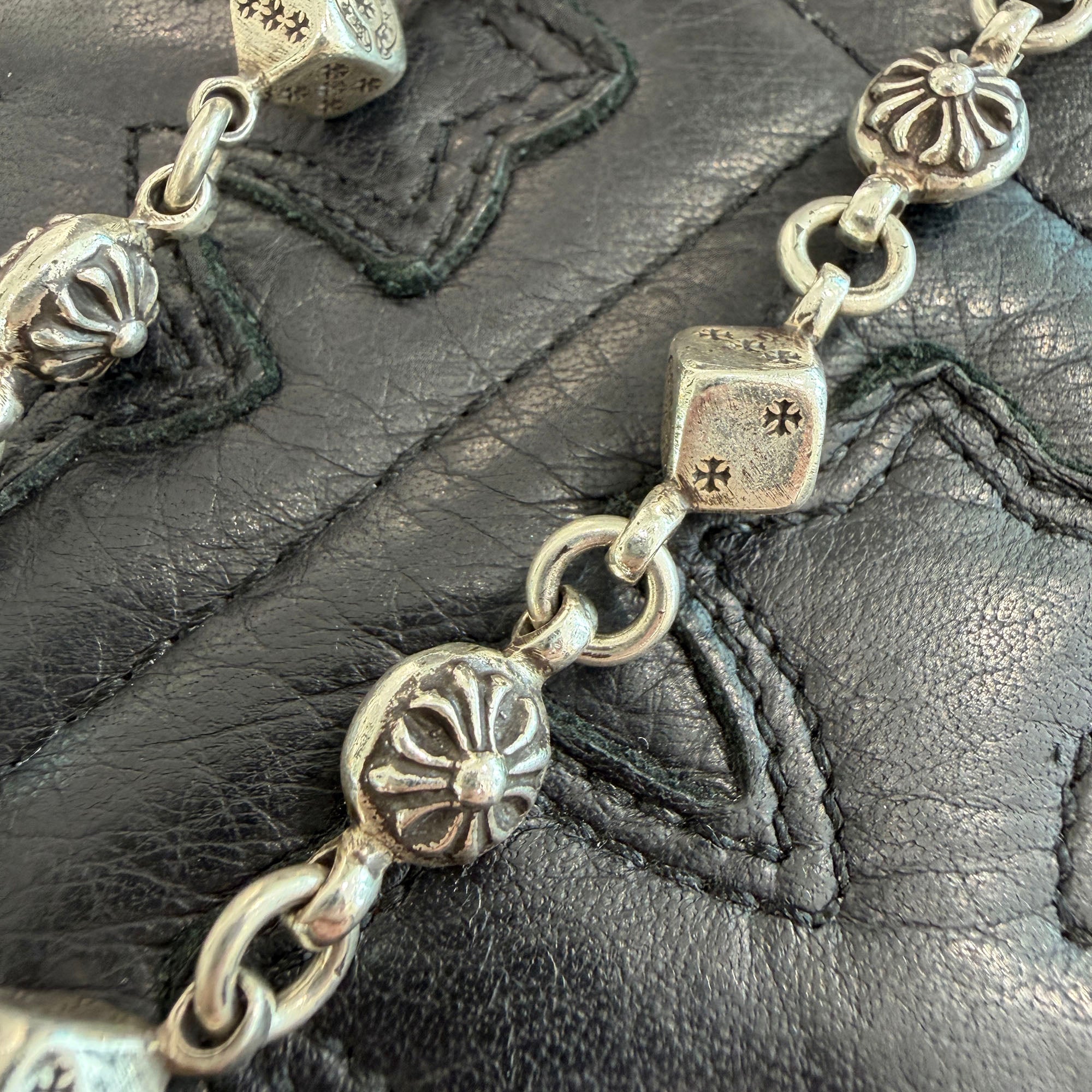 CHROME HEARTS DICE Cross Ball Silver Neckless Size 20 Inch クロムハーツ ダイス クロスボール シルバー ネックレス サイズ20インチ