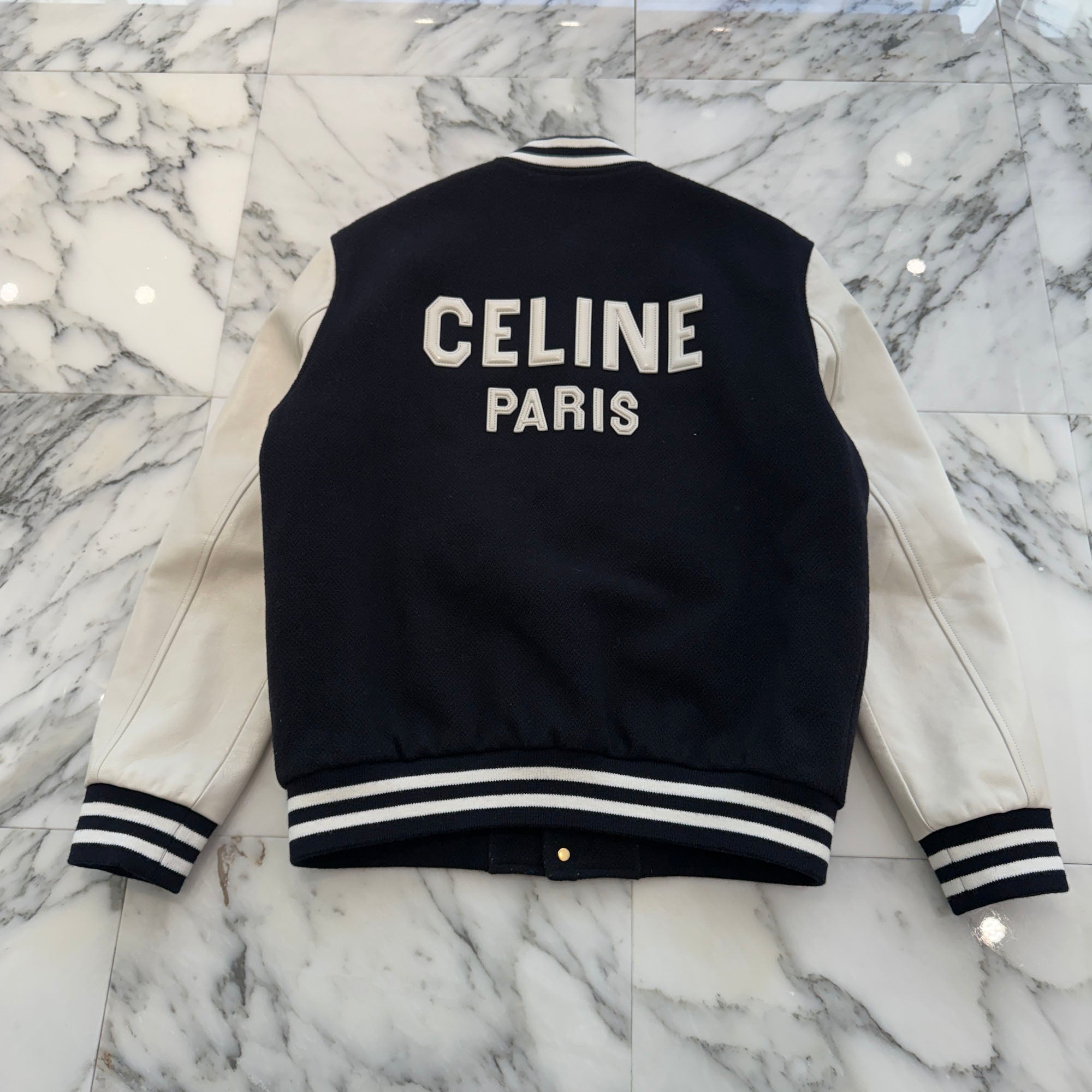 CELINE 2024AW Teddy Versity Jacket 2V29V896C.07MR Size 36 セリーヌ テディ バーシティジャケット サイズ36