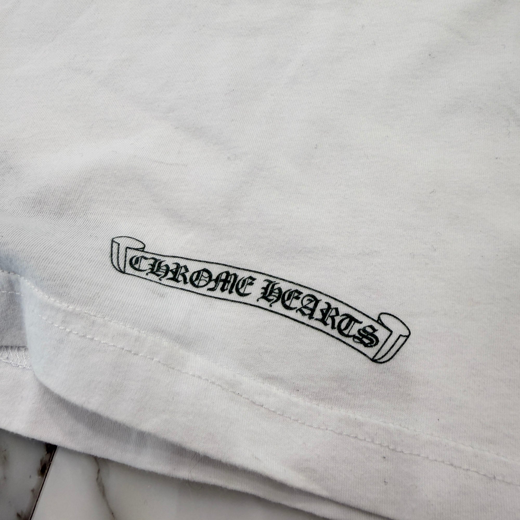 CHROME HEARTS Back Cemetery Green Cross Print Long Sleeve Tee Size S クロムハーツ バックセメタリー グリーンクロスプリント ロングスリーブTシャツ サイズS