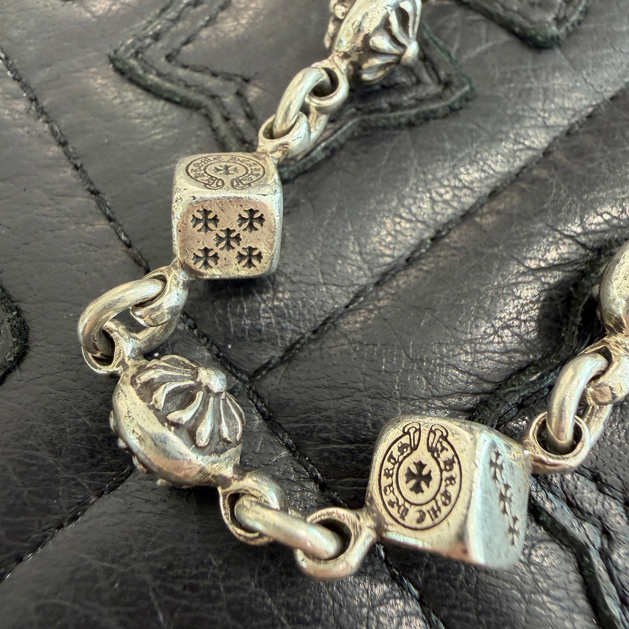 CHROME HEARTS DICE Cross Ball Silver Neckless Size 20 Inch クロムハーツ ダイス クロスボール シルバー ネックレス サイズ20インチ