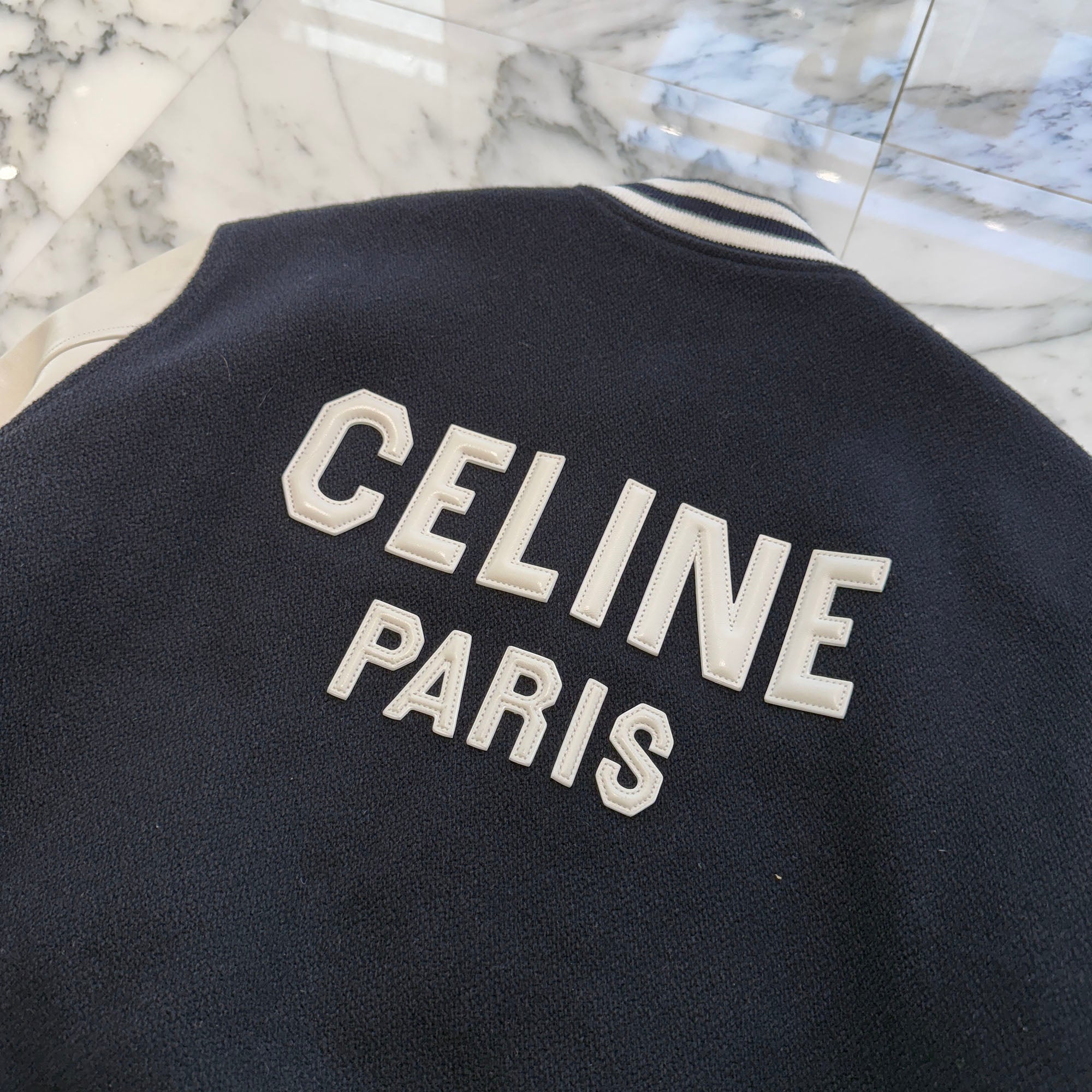 CELINE 2024AW Teddy Versity Jacket 2V29V896C.07MR Size 36 セリーヌ テディ バーシティジャケット サイズ36