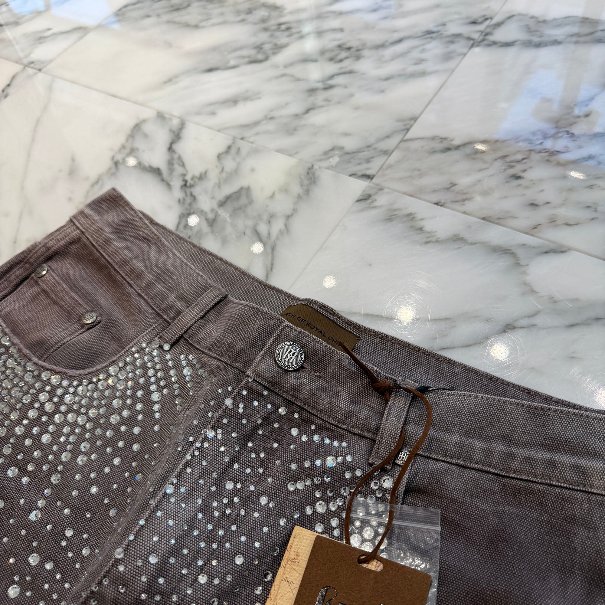 Birth Of Royal Child Rhinestone Carpenter Denim Short Size L バース・オブ・ロイヤル・チャイルド ラインストーンカーペンター デニムショーツ サイズL