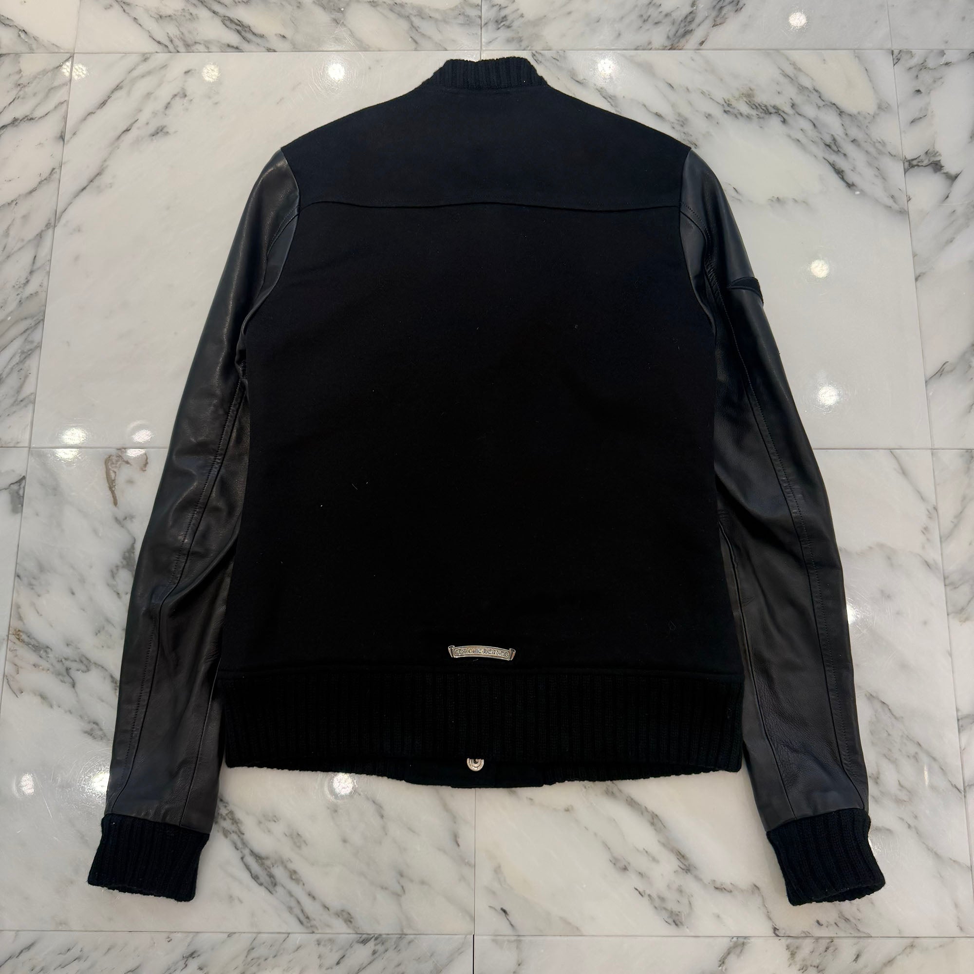 CHROME HEARTS LETTERMAN Star Leather Patch Blouson Jacket Size M クロムハーツ レターマン スターレザーパッチ ブルゾンジャケット サイズM