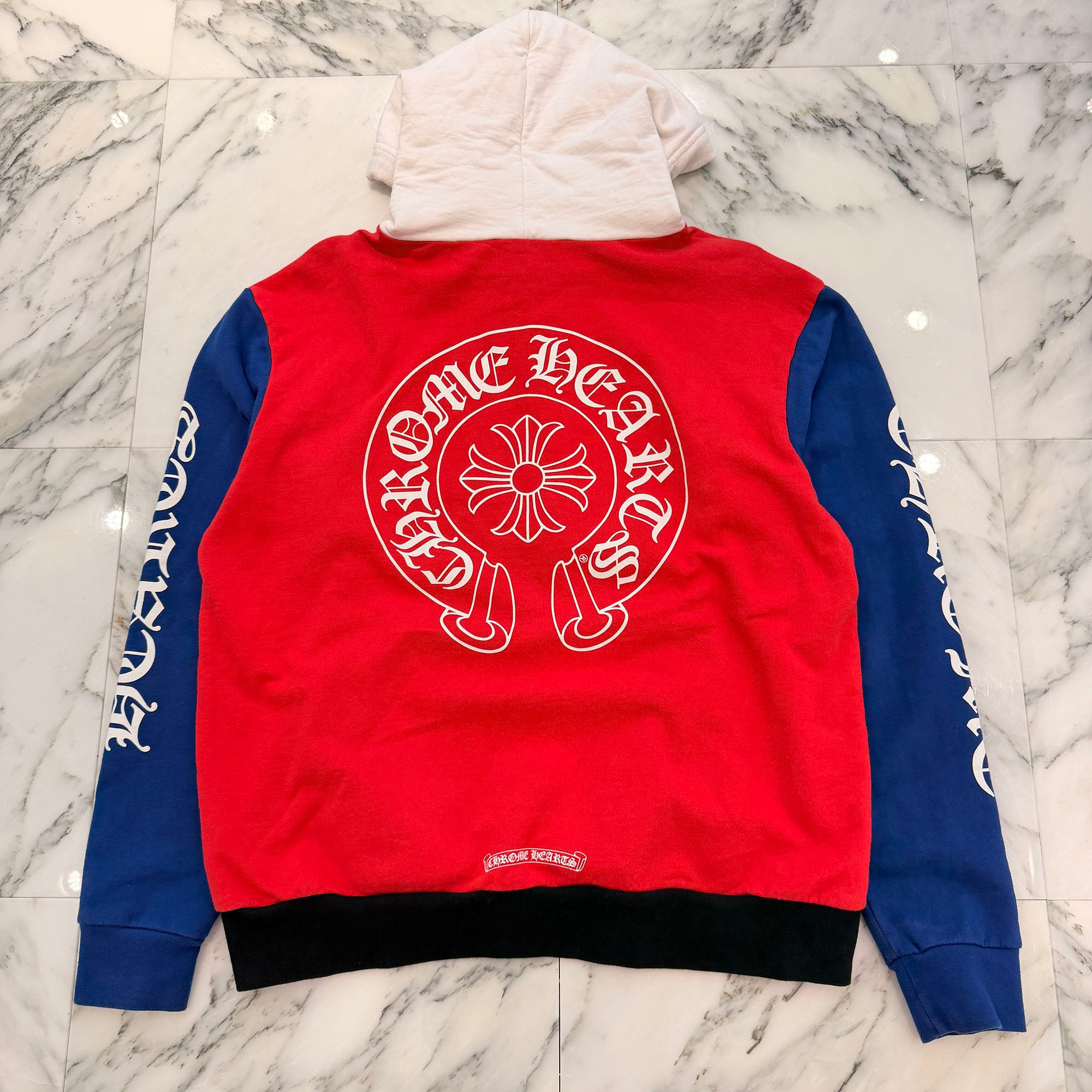 CHROME HEARTS × MATTY BOY Chomper Horseshoe Trico Pullover Hoodie Size M クロムハーツ × マッティボーイ チョンパー ホースシュー トリコカラー プルオーバーフーディ サイズM