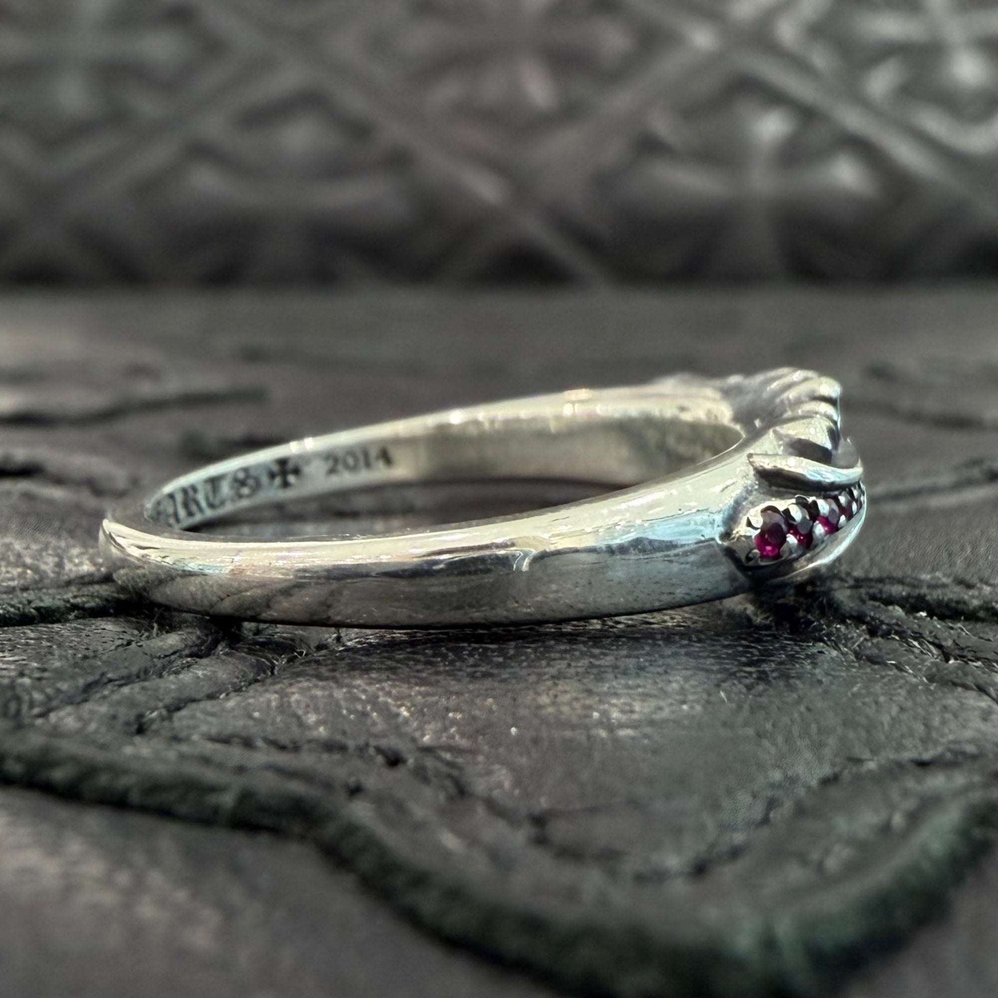 CHROME HEARTS Baby Classic Floral Cross Pave Ruby Ring 23号 クロムハーツ ベイビークラシック フローラルクロス パヴェルビー リング サイズ23号