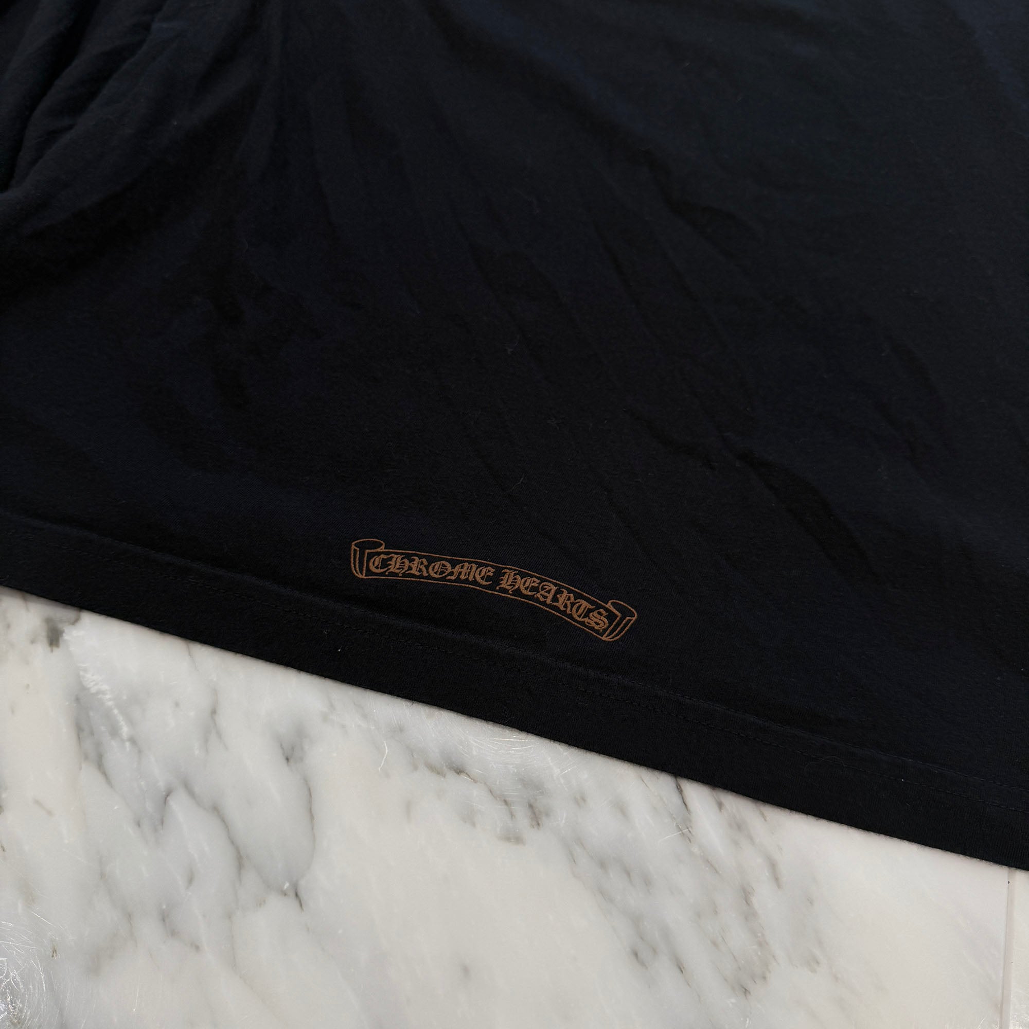 CHROME HEARTS Old English Brown Neck Logo Long Sleeve Tee Size L クロムハーツ オールドイングリッシュ ブラウン ネックロゴ ロングスリーブTシャツ サイズL