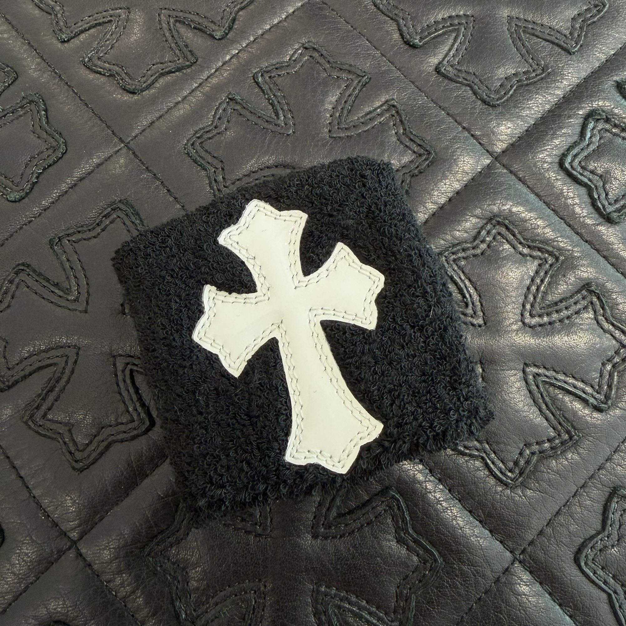 CHROME HEARTS Patent Leather Cross Patch Wrist Band Size ONE SIZE