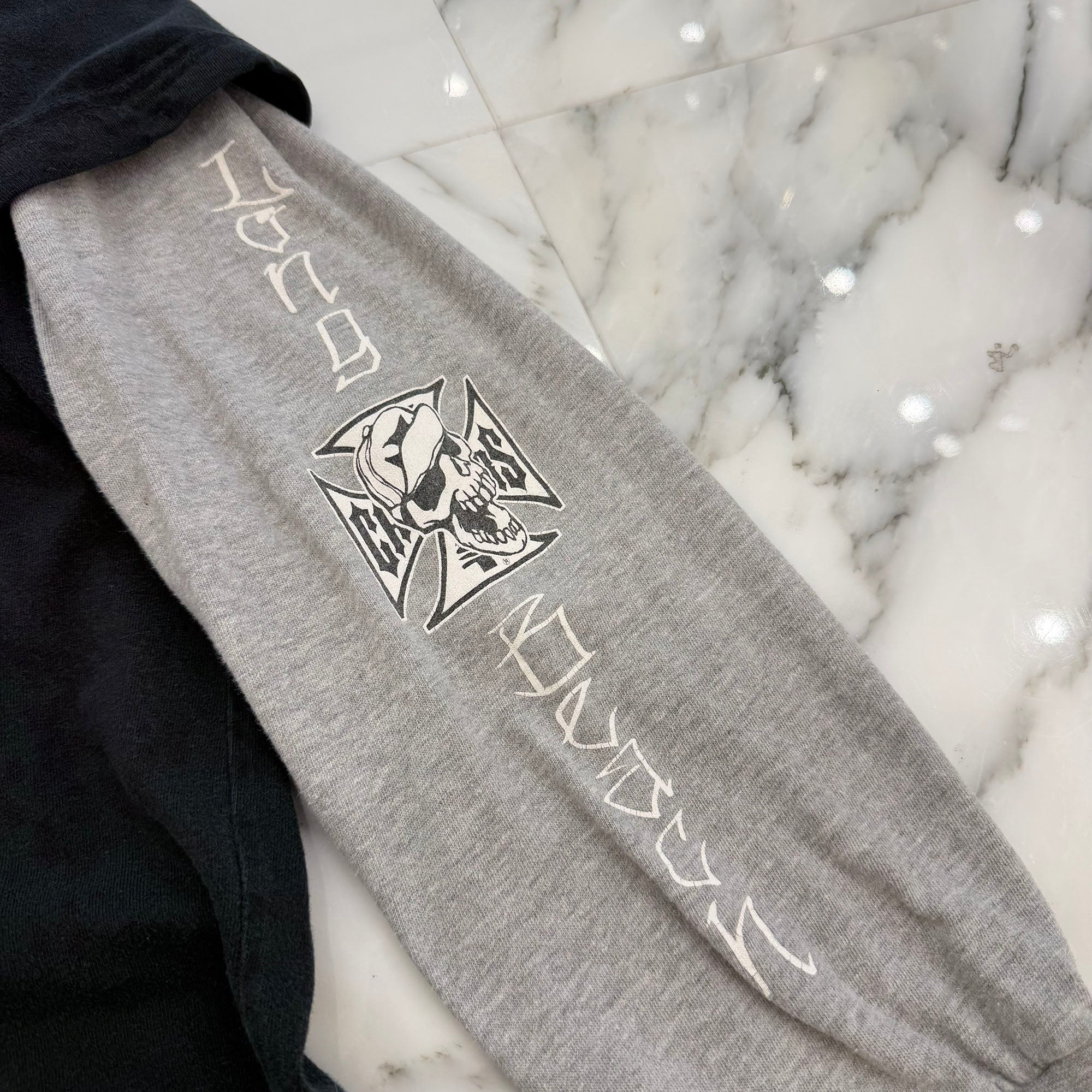 Vintage 00's West Coast Choppers " Skull Doble Layer " Fake Layered L/S Tee ヴィンテージ 00's ウェストコーストチョッパーズ "スカル ダブル レイヤー" フェイクレイヤード ロングスリーブ Tシャツ