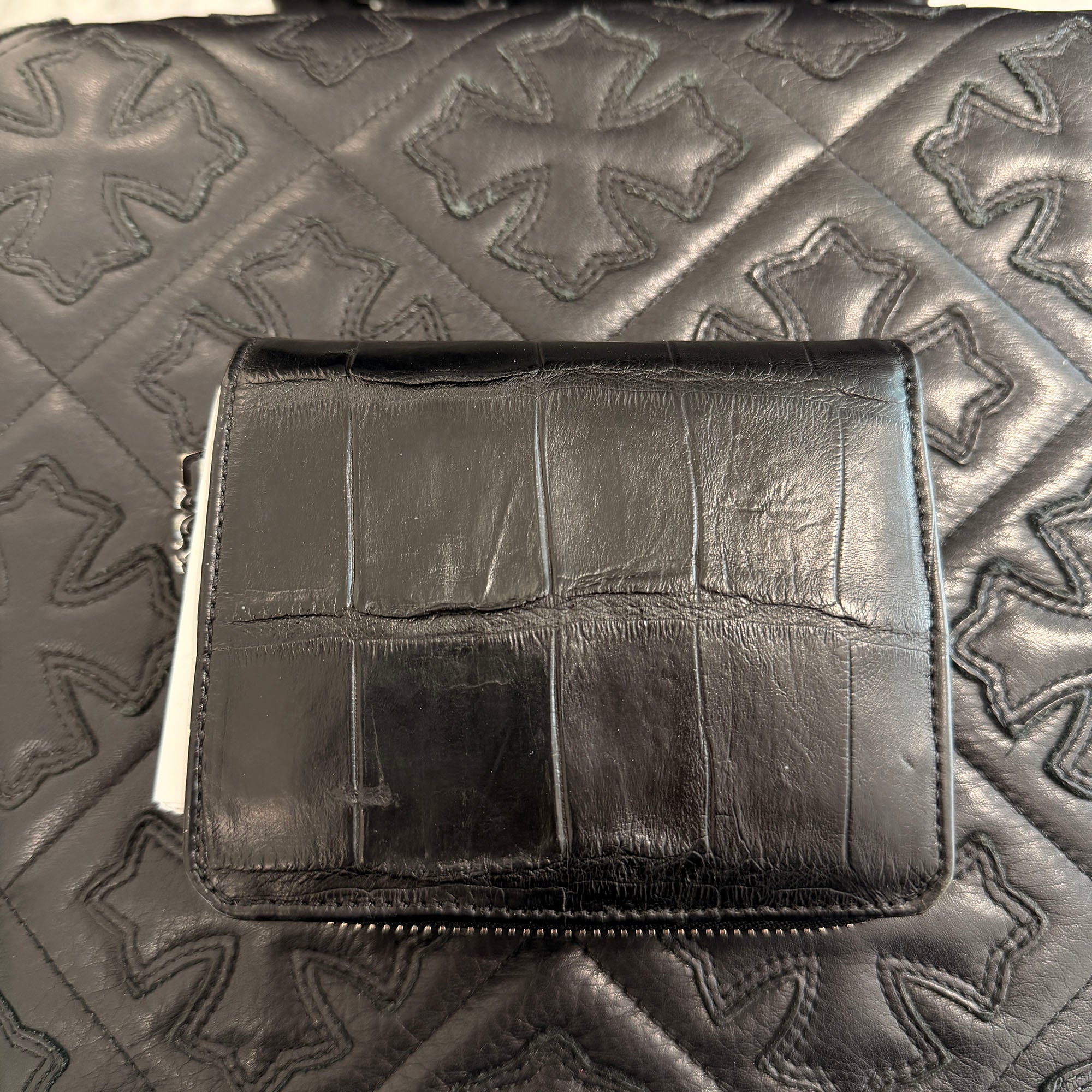 CHROME HEARTS Alligator Leather Square Zip Bill Wallet クロムハーツ アリゲーターレザー スクエアジップ ビルウォレット