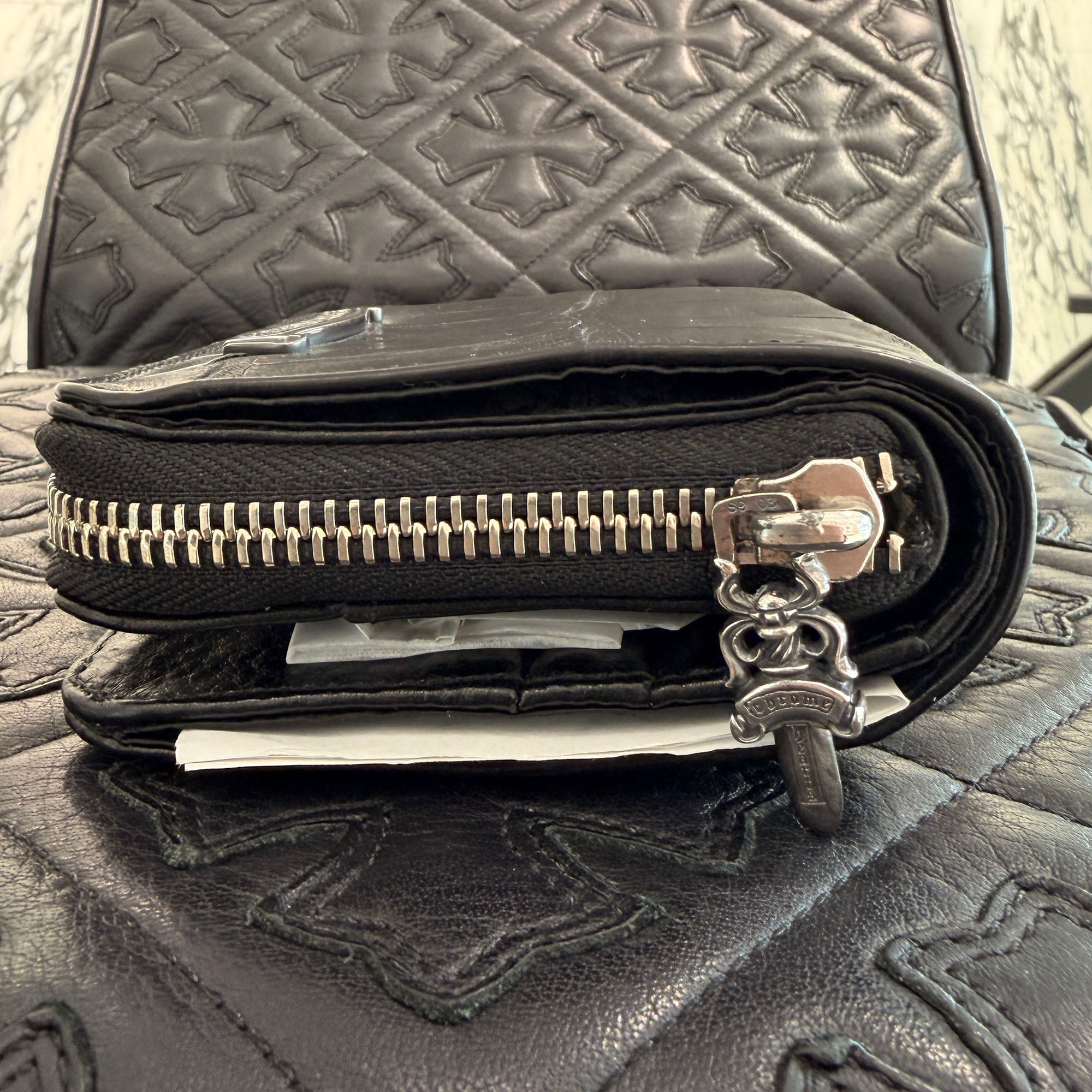 CHROME HEARTS Alligator Leather Square Zip Bill Wallet クロムハーツ アリゲーターレザー スクエアジップ ビルウォレット
