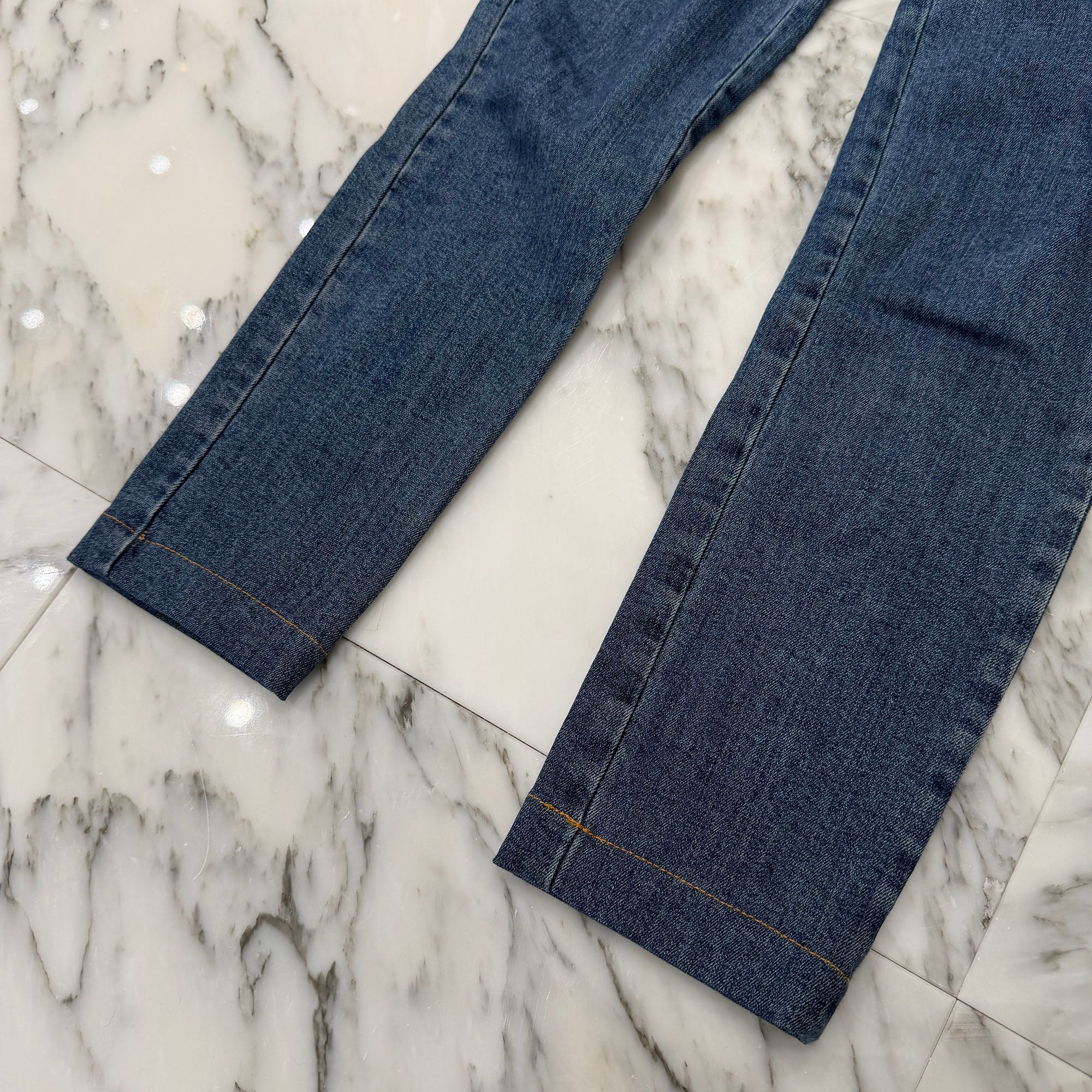 LOEWE 2022SS Logo Leather Patch Skinny Denim Pants S2282501B Size 34 ロエベ ロゴレザーパッチ スキニーデニムパンツ サイズ34