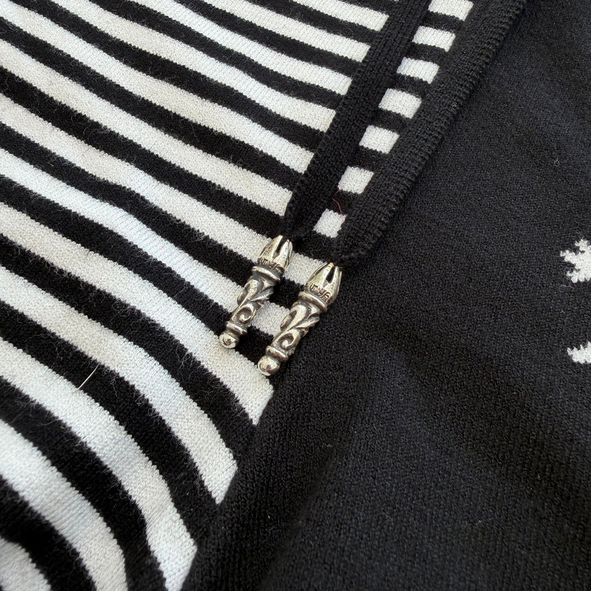 CHROME HEARTS CH Cross Border Knit Shorts Size S クロムハーツ CHクロス ボーダーニットショーツ サイズS