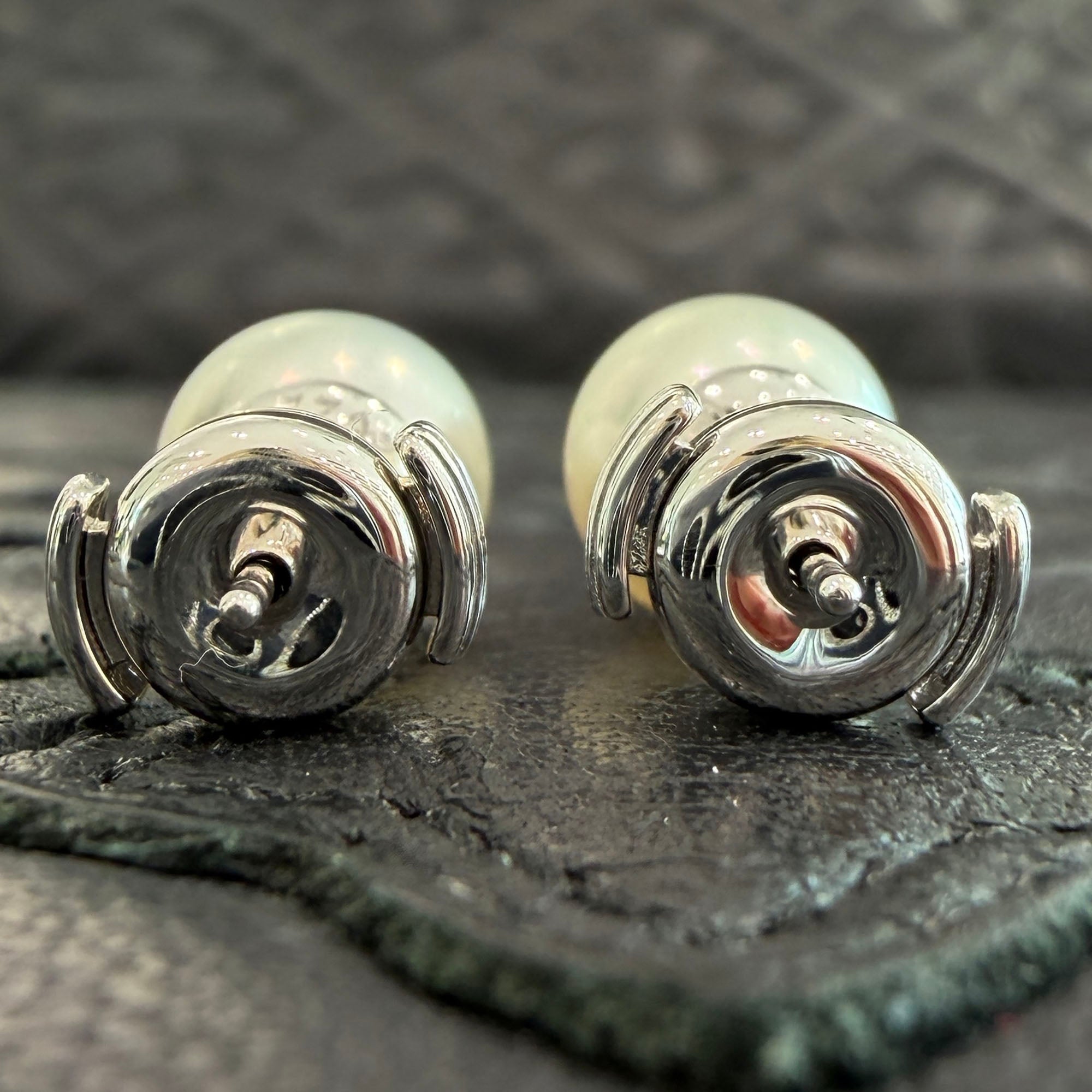 CHROME HEARTS × MIKIMOTO K18 WG White Pearl CH Plus Stud Earrings クロムハーツ × ミキモト K18 WG ホワイトパール CH プラス スタッドピアス