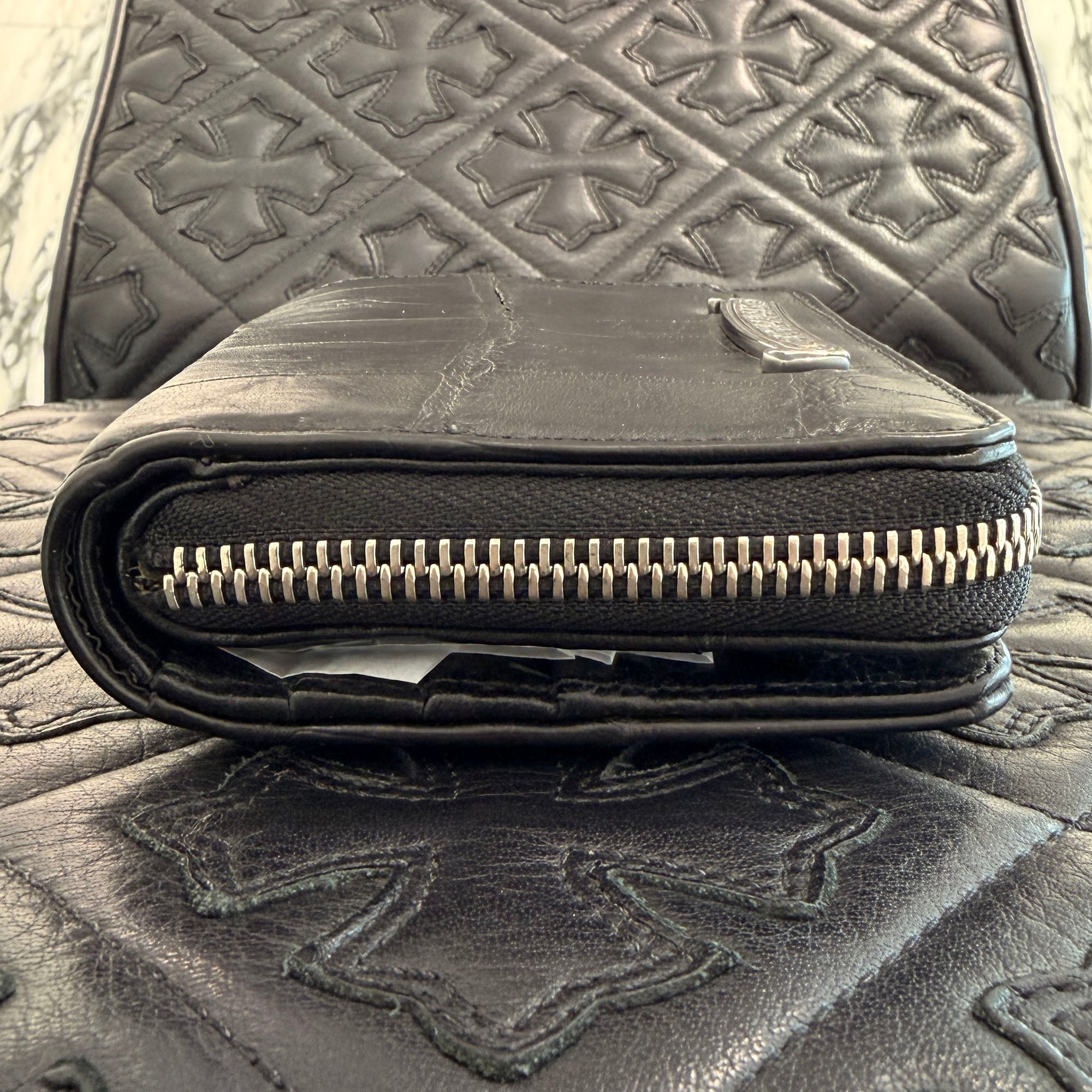 CHROME HEARTS Alligator Leather Square Zip Bill Wallet クロムハーツ アリゲーターレザー スクエアジップ ビルウォレット