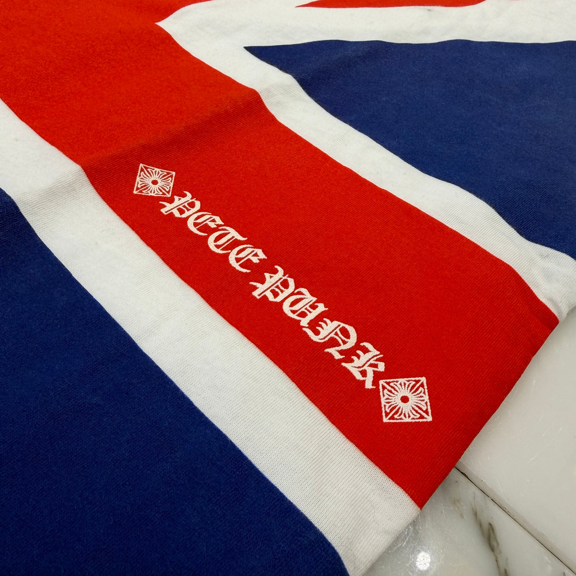 CHROME HEARTS Union Jack Neck Logo Short Sleeve Tee Size M クロムハーツ ユニオン ジャック ネックロゴ ショートスリーブ Tシャツ サイズM