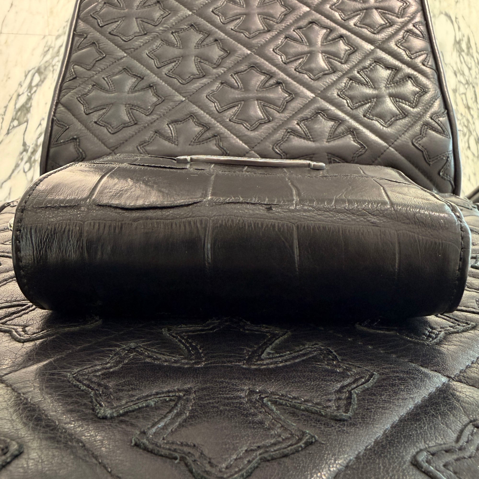 CHROME HEARTS Alligator Leather Square Zip Bill Wallet クロムハーツ アリゲーターレザー スクエアジップ ビルウォレット