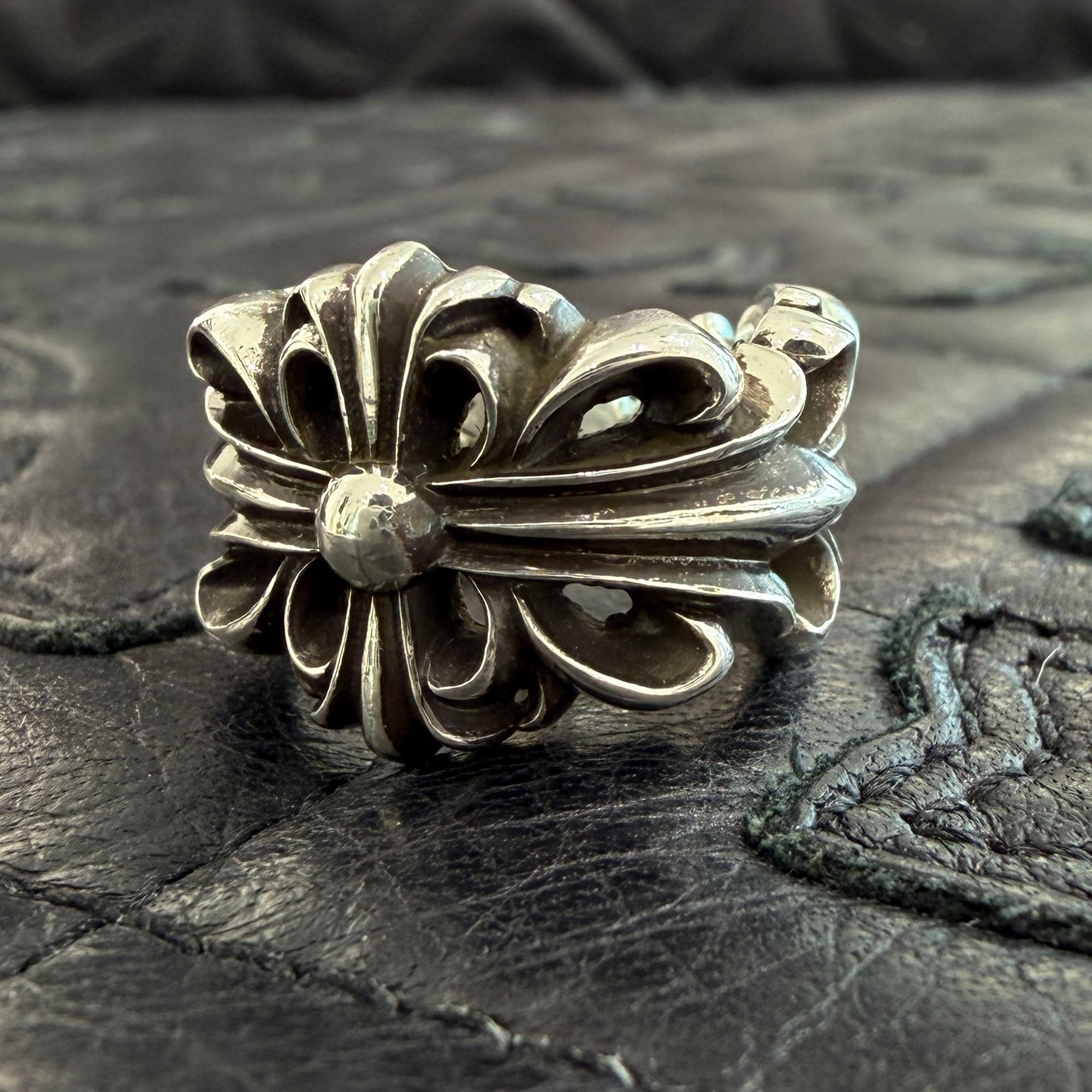 CHROME HEARTS DBL FLRL CRS Ring Size 7号 クロムハーツ ダブルフローラルクロス リング シルバー925 サイズ7号