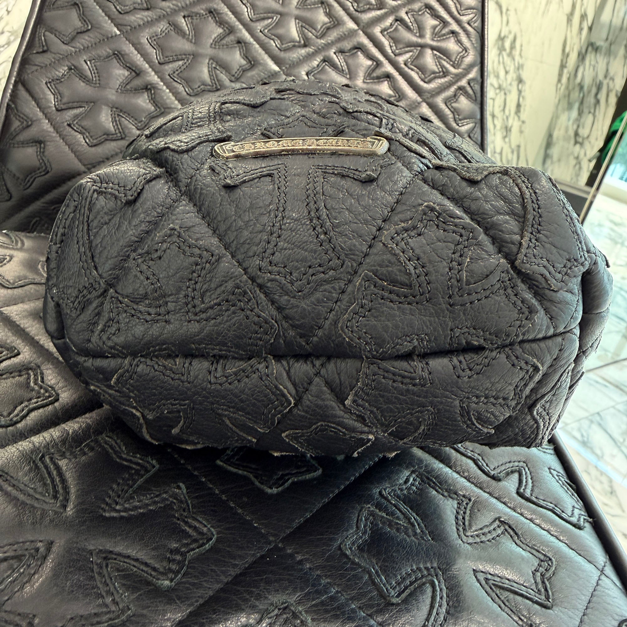 CHROME HEARTS DRAWSTRING Cemetery Cross Patch Sack クロムハーツ ドローストリング セメタリー クロスパッチ サック 巾着