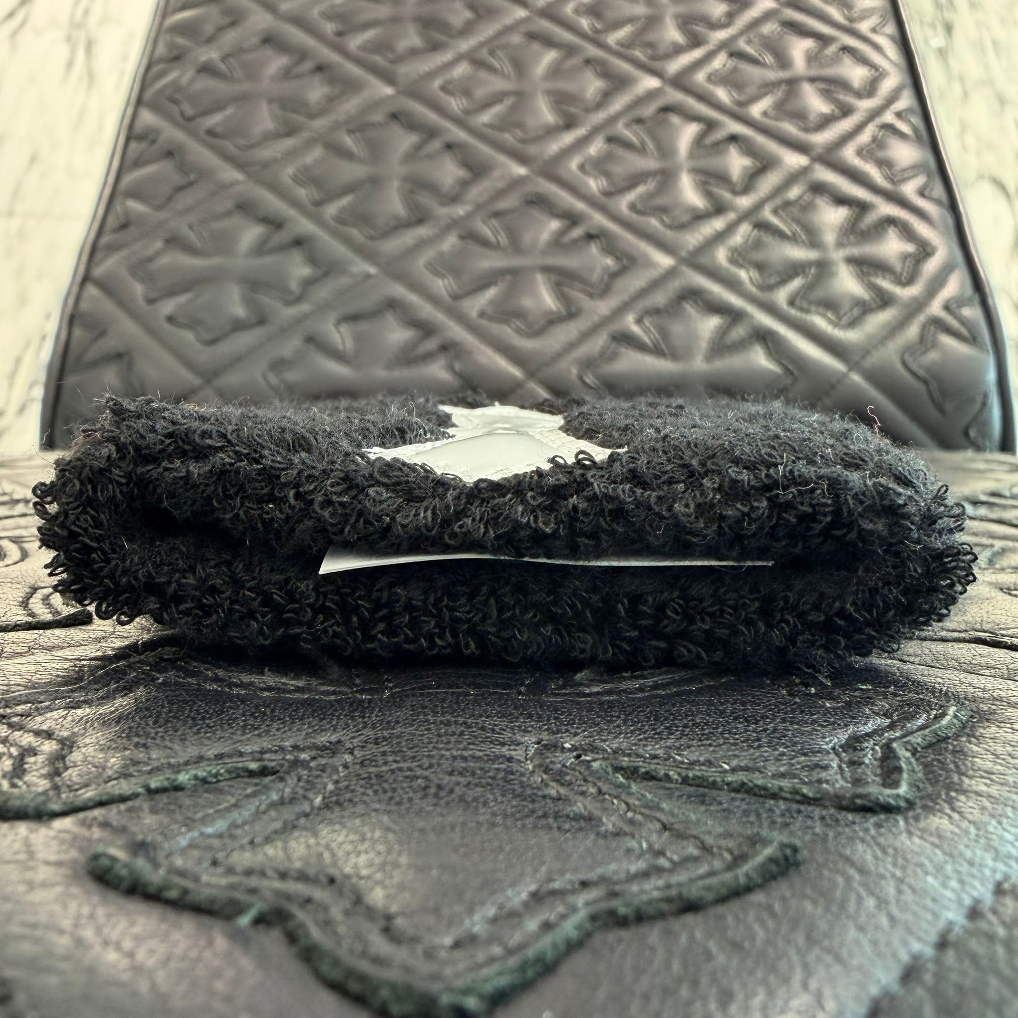 CHROME HEARTS Patent Leather Cross Patch Wrist Band Size ONE SIZE