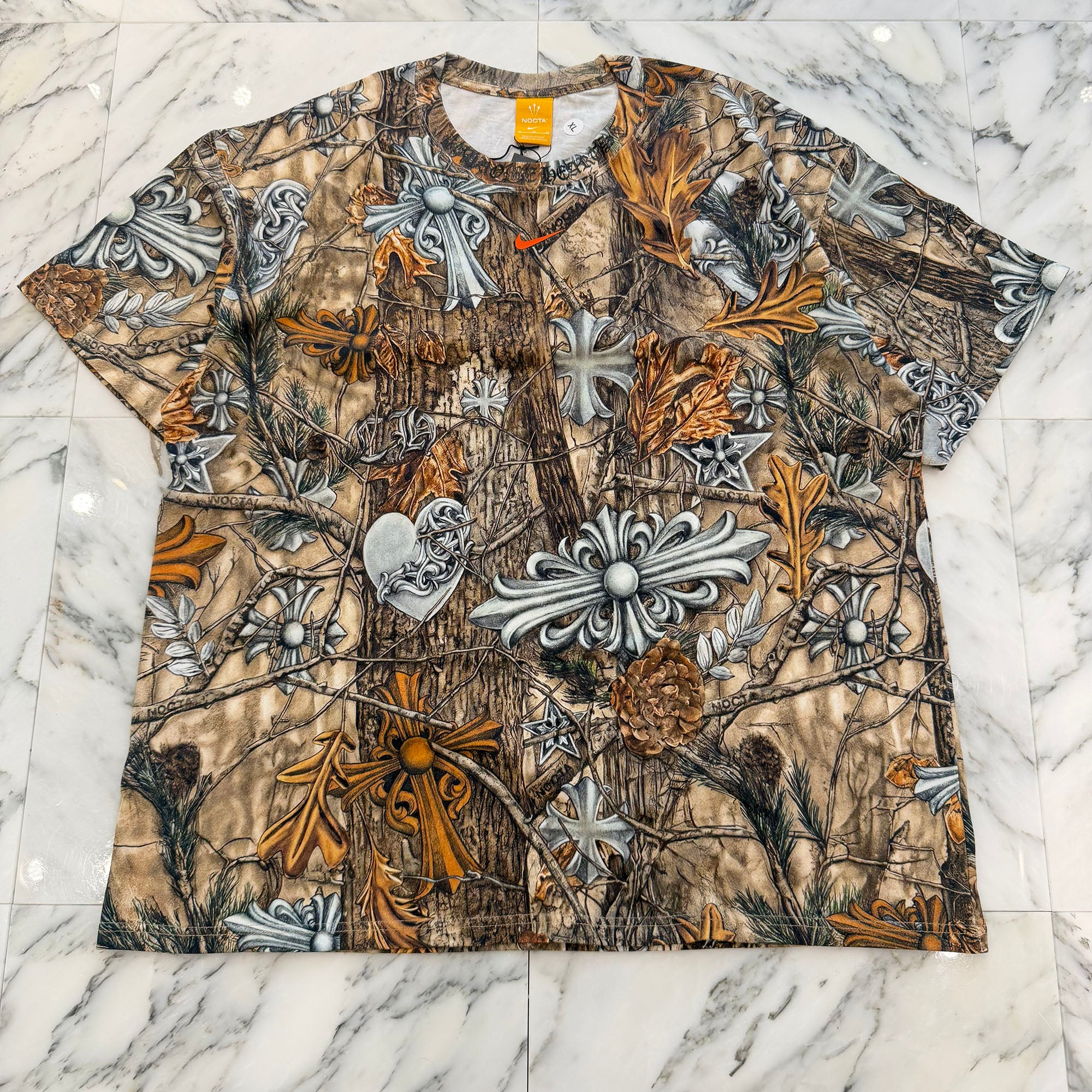 CHROME HEARTS × NIKE × Drake NOCTA 2026SS Camo Neck Logo Tee Size