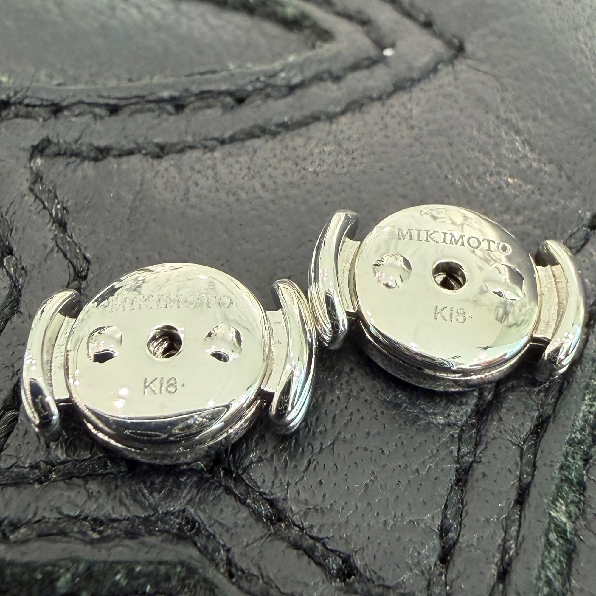 CHROME HEARTS × MIKIMOTO K18 WG White Pearl CH Plus Stud Earrings クロムハーツ × ミキモト K18 WG ホワイトパール CH プラス スタッドピアス