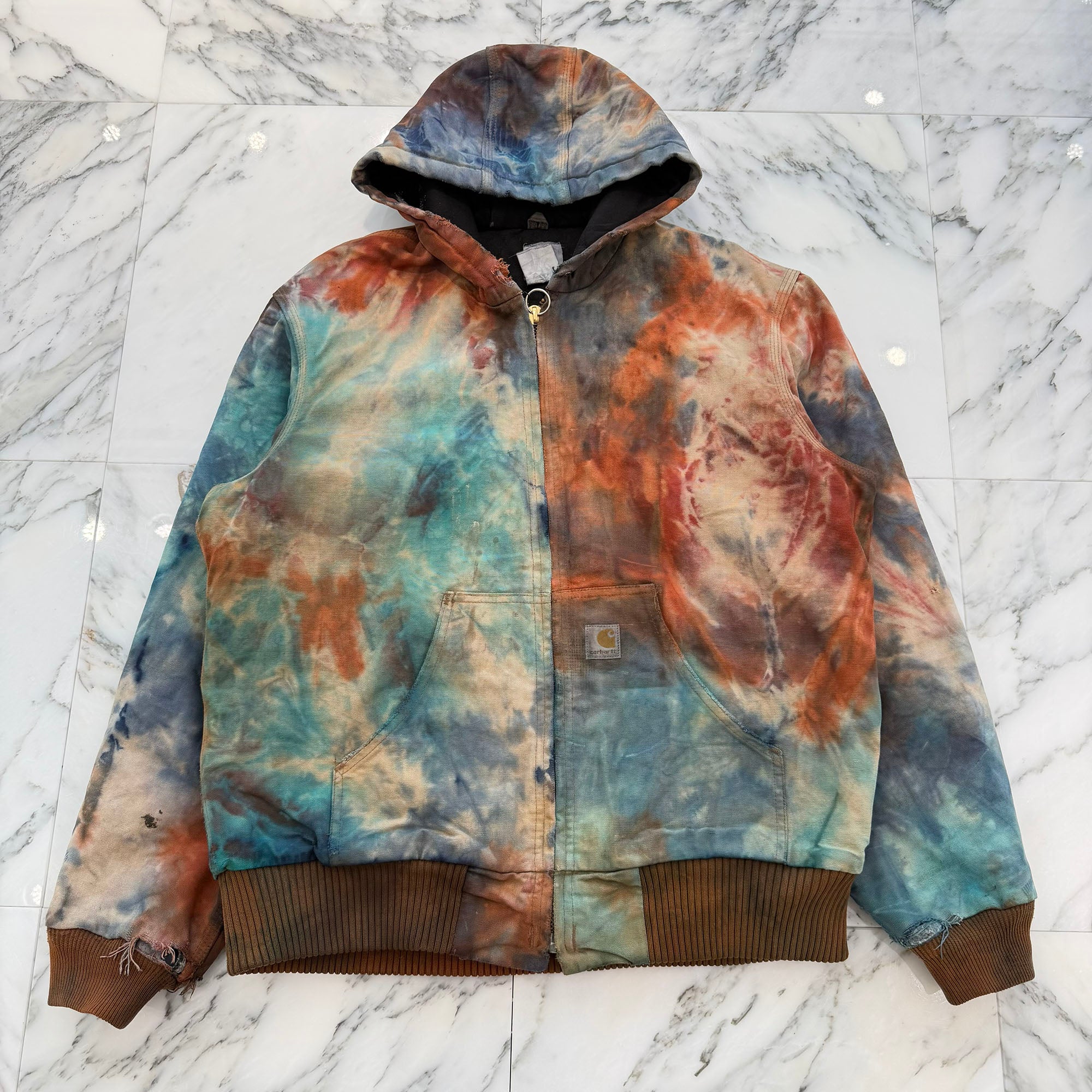 Vintage Carhartt J140 Tie Dye Insulated Remake Active Zip Up Jacket ヴィンテージ カーハート J140 タイダイ インシュレーテッド リメイク アクティブ ジップアップジャケット