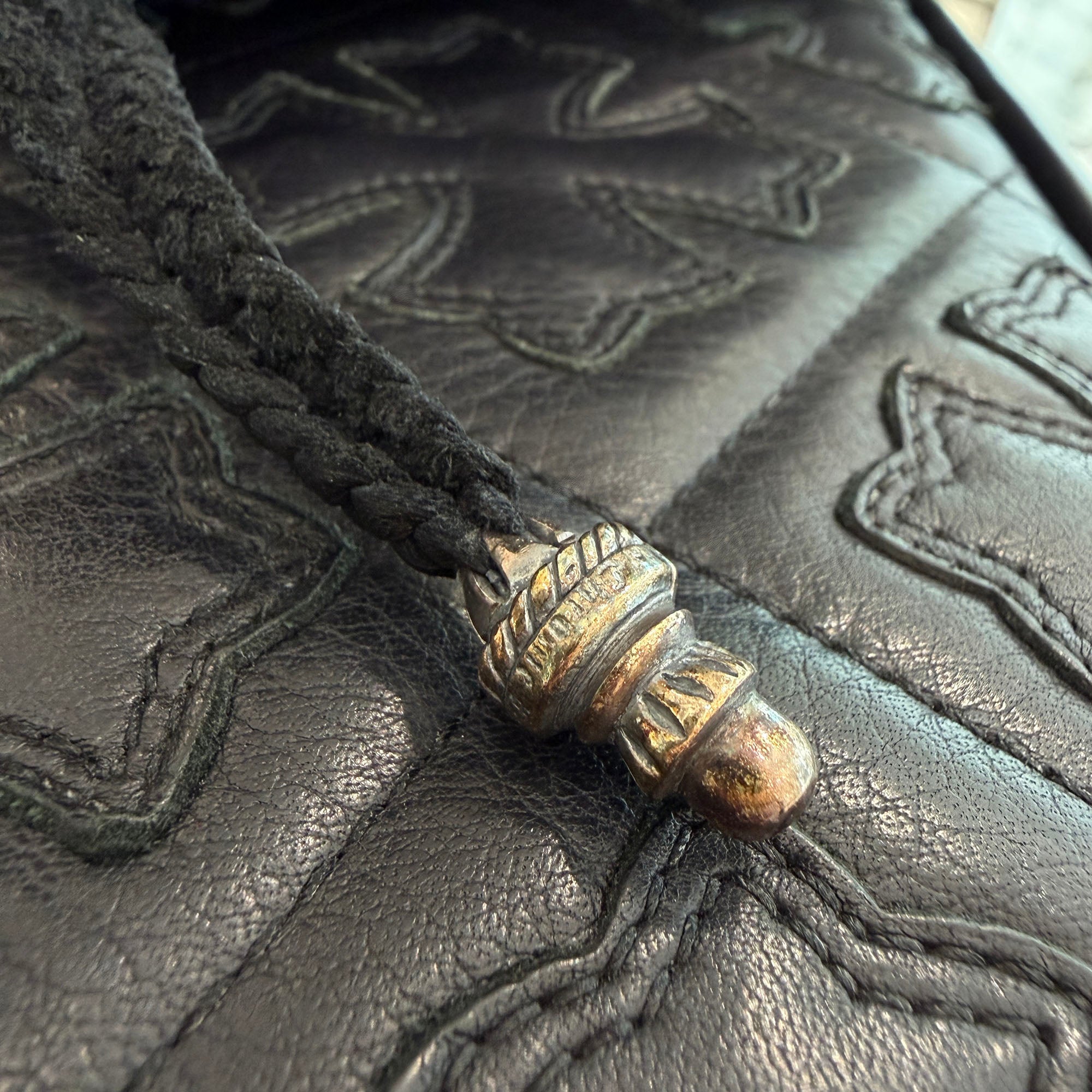 CHROME HEARTS DRAWSTRING Cemetery Cross Patch Sack クロムハーツ ドローストリング セメタリー クロスパッチ サック 巾着