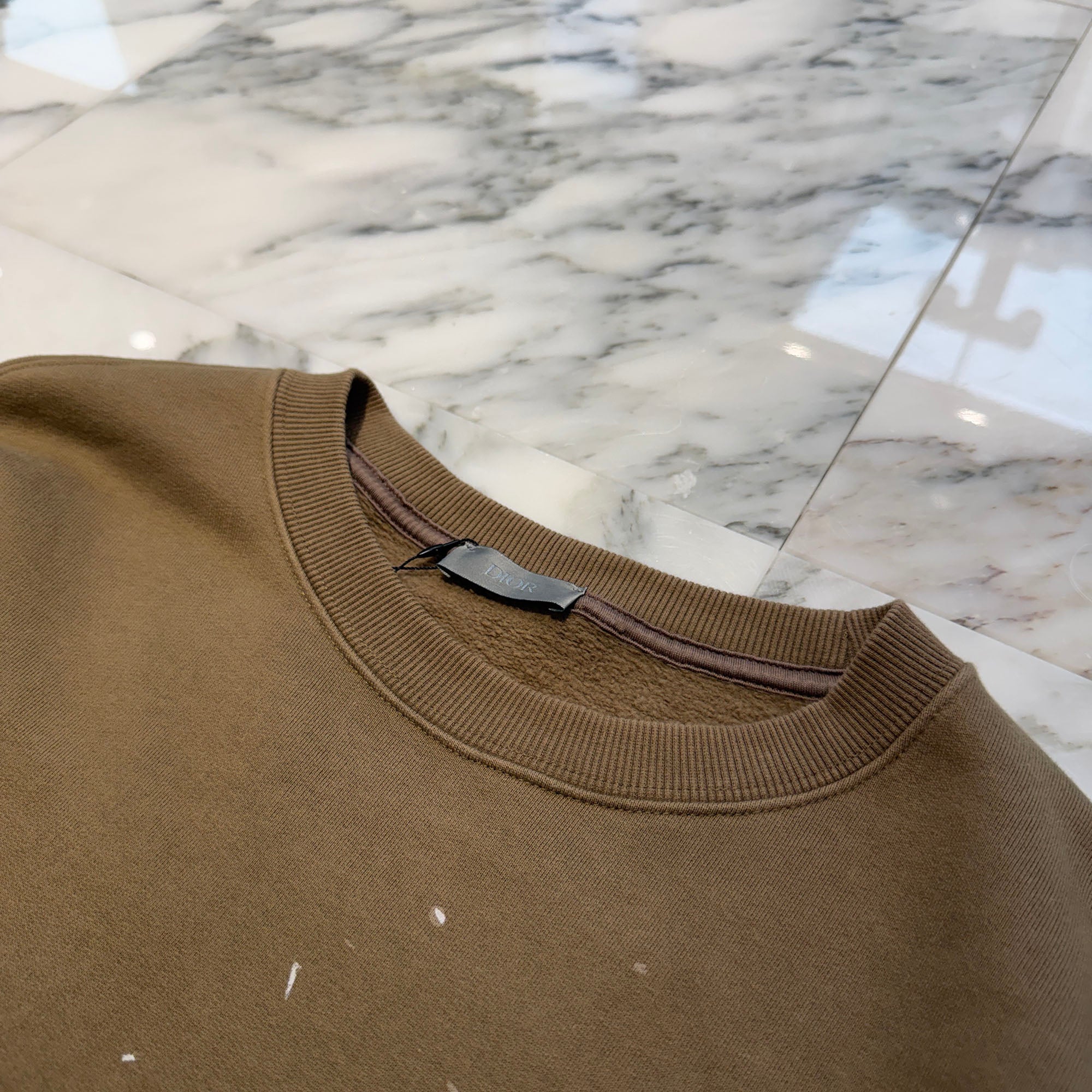 DIOR × Travis Scott 2022AW Logo Embroidery Paint Sweatshirt 283J679A0531 Size M ディオール × トラヴィス・スコット ロゴ刺繍 ペイント スウェットシャツ サイズM