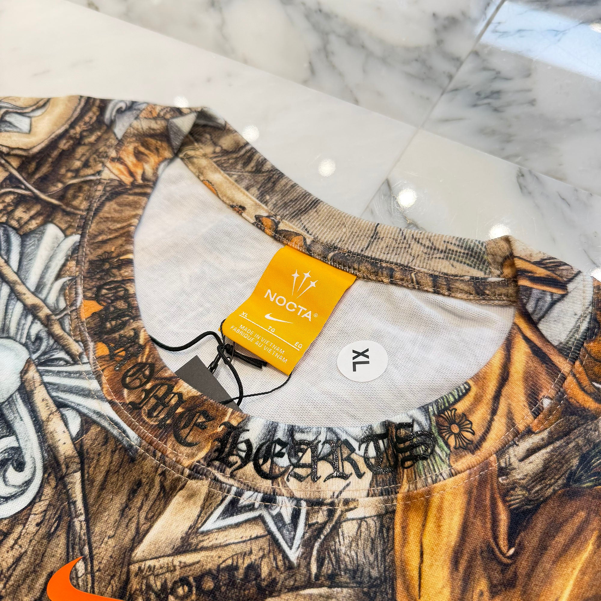 CHROME HEARTS × NIKE × Drake NOCTA 2026SS Camo Neck Logo Tee Size