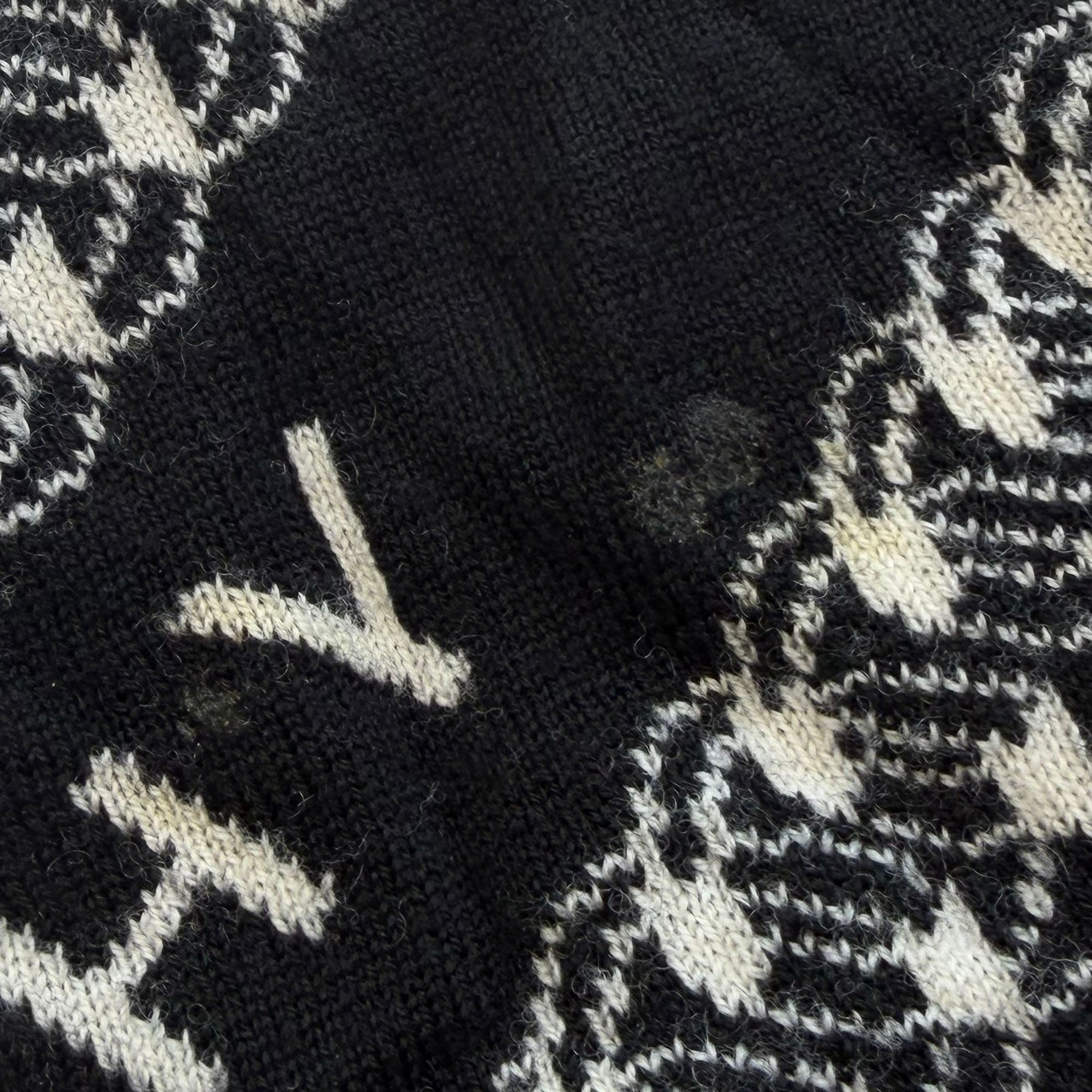 GIVENCHY 2020AW Chain Motif Stripe Logo Print Wool Knit Sweater BW90CE4Z7J Size S ジバンシー チェーンモチーフ ストライプ ロゴプリント ウール ニットセーター サイズS