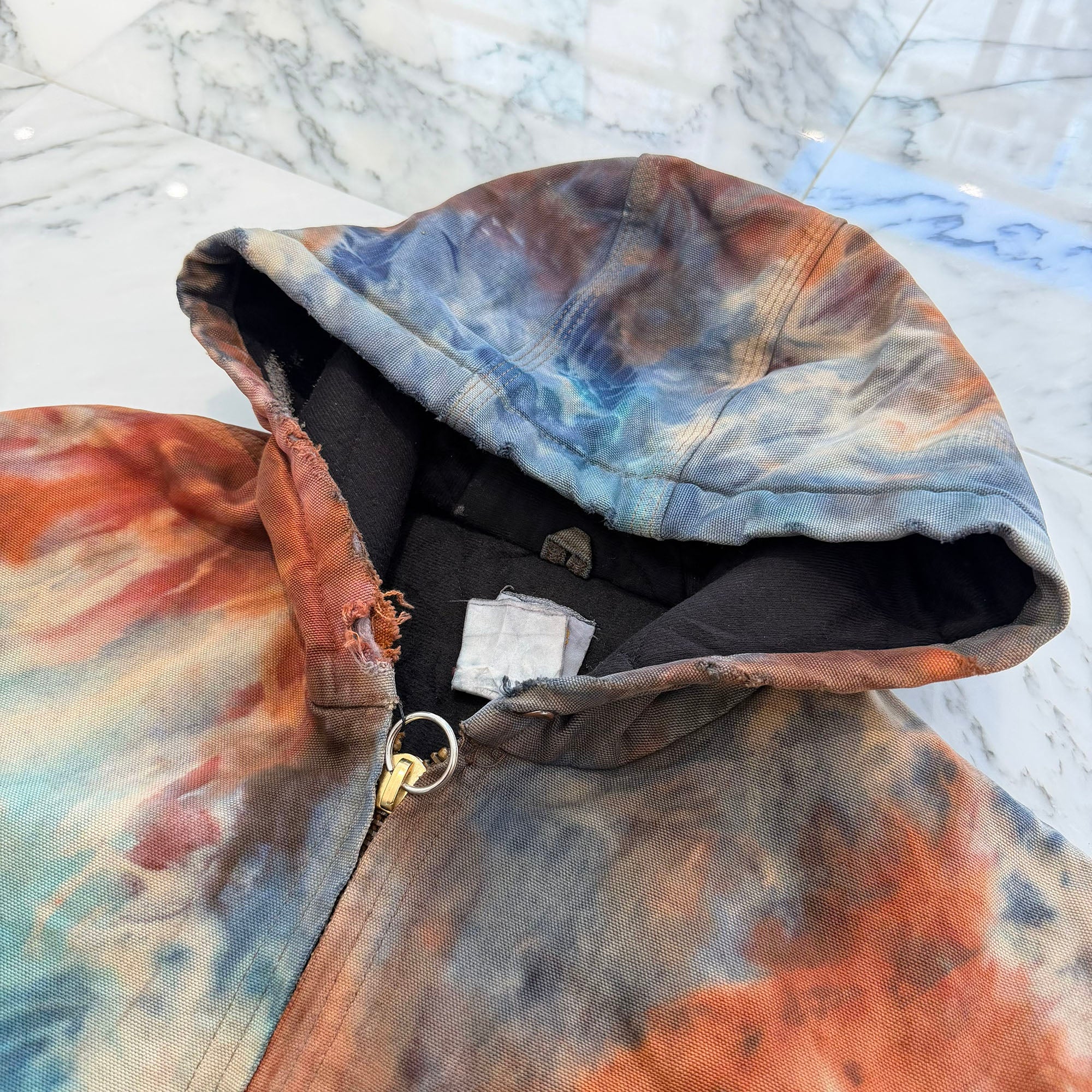 Vintage Carhartt J140 Tie Dye Insulated Remake Active Zip Up Jacket ヴィンテージ カーハート J140 タイダイ インシュレーテッド リメイク アクティブ ジップアップジャケット