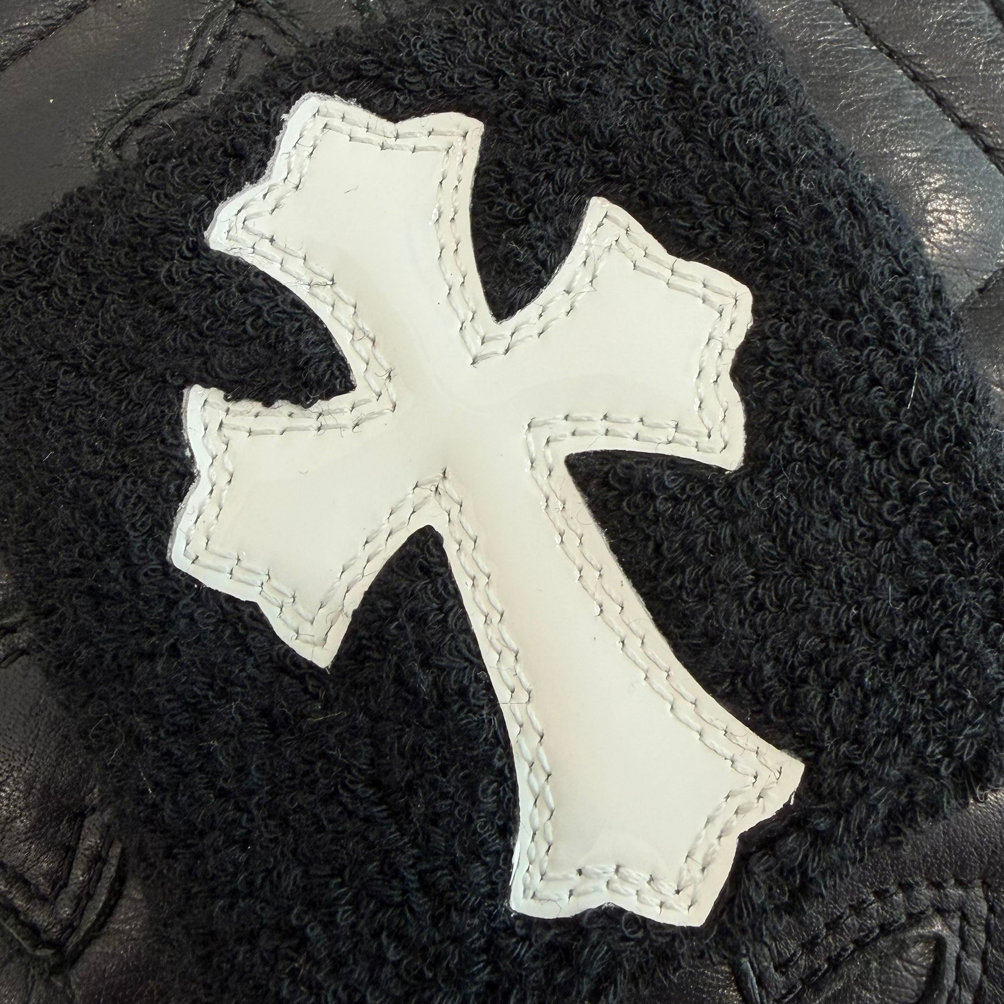 CHROME HEARTS Patent Leather Cross Patch Wrist Band Size ONE SIZE
