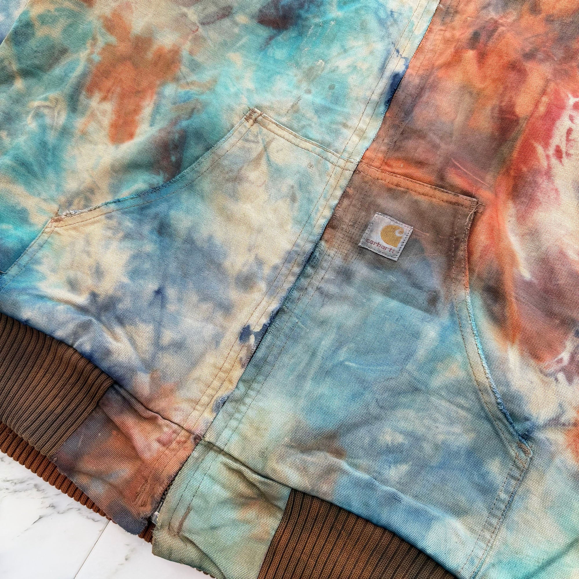 Vintage Carhartt J140 Tie Dye Insulated Remake Active Zip Up Jacket ヴィンテージ カーハート J140 タイダイ インシュレーテッド リメイク アクティブ ジップアップジャケット