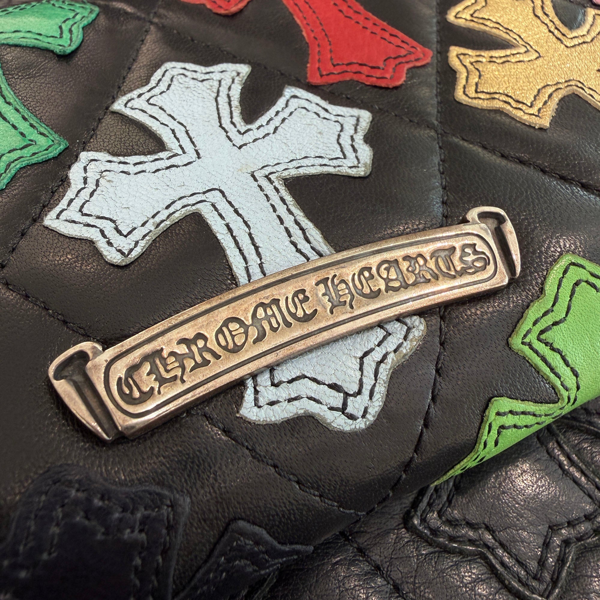 CHROME HEARTS Multi Cemetery Cross Leather Patch Quilting Wallet クロムハーツ マルチ セメタリークロス レザーパッチ キルティング ウォレット