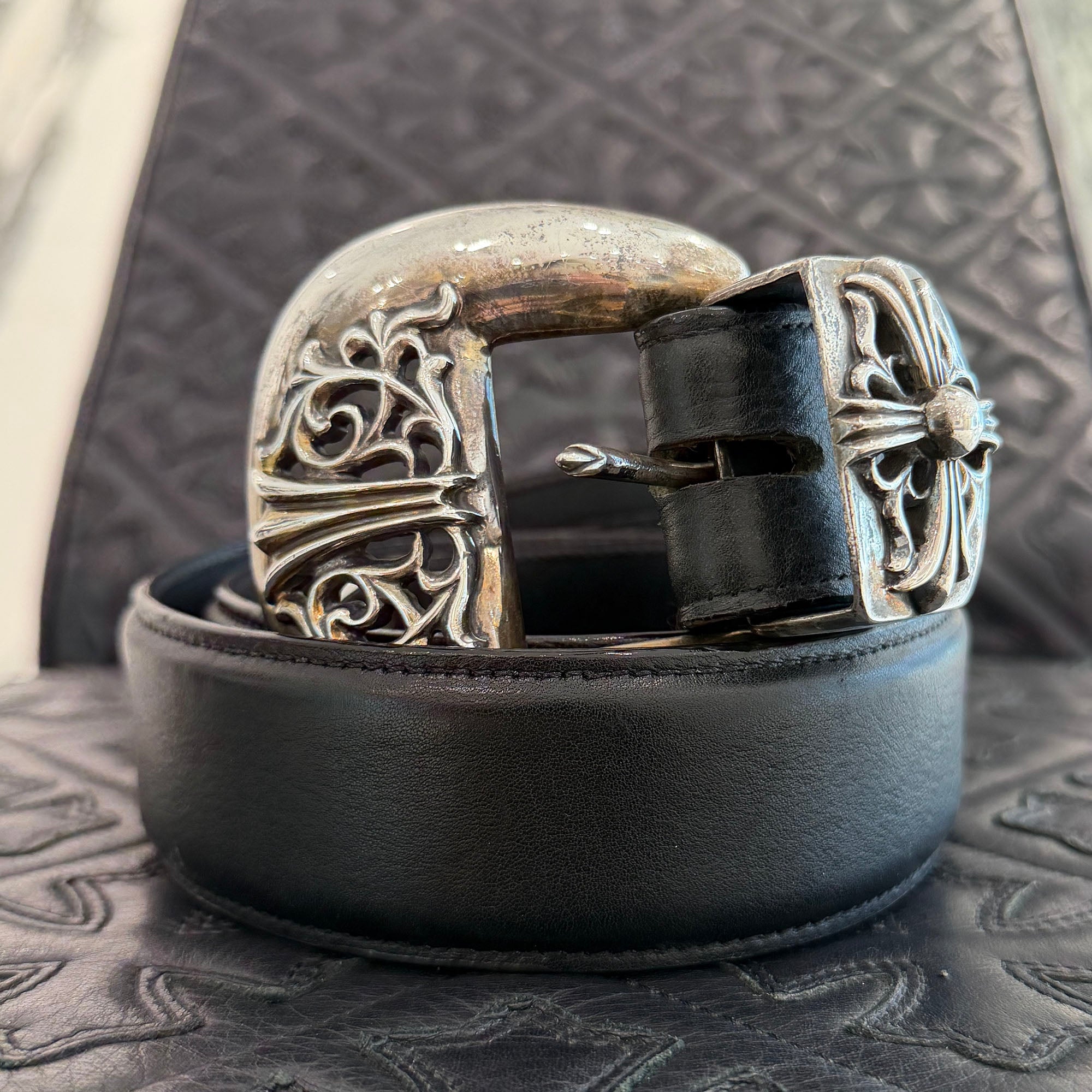 CHROME HEARTS 3PC Classic Leather Belt クロムハーツ 3PC クラシック レザーベルト