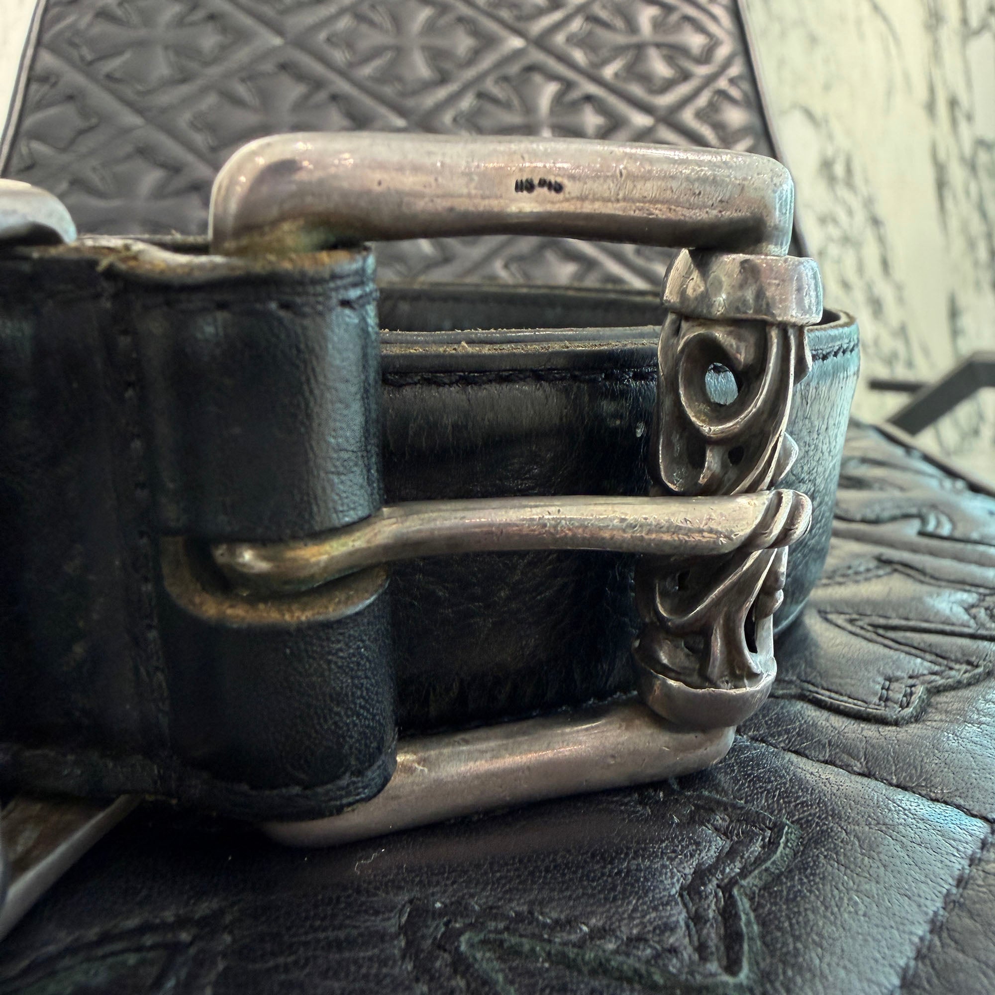 CHROME HEARTS 3PC Roller Leather Belt Size 30 inch クロムハーツ 3PC ローラー レザーベルト サイズ30インチ