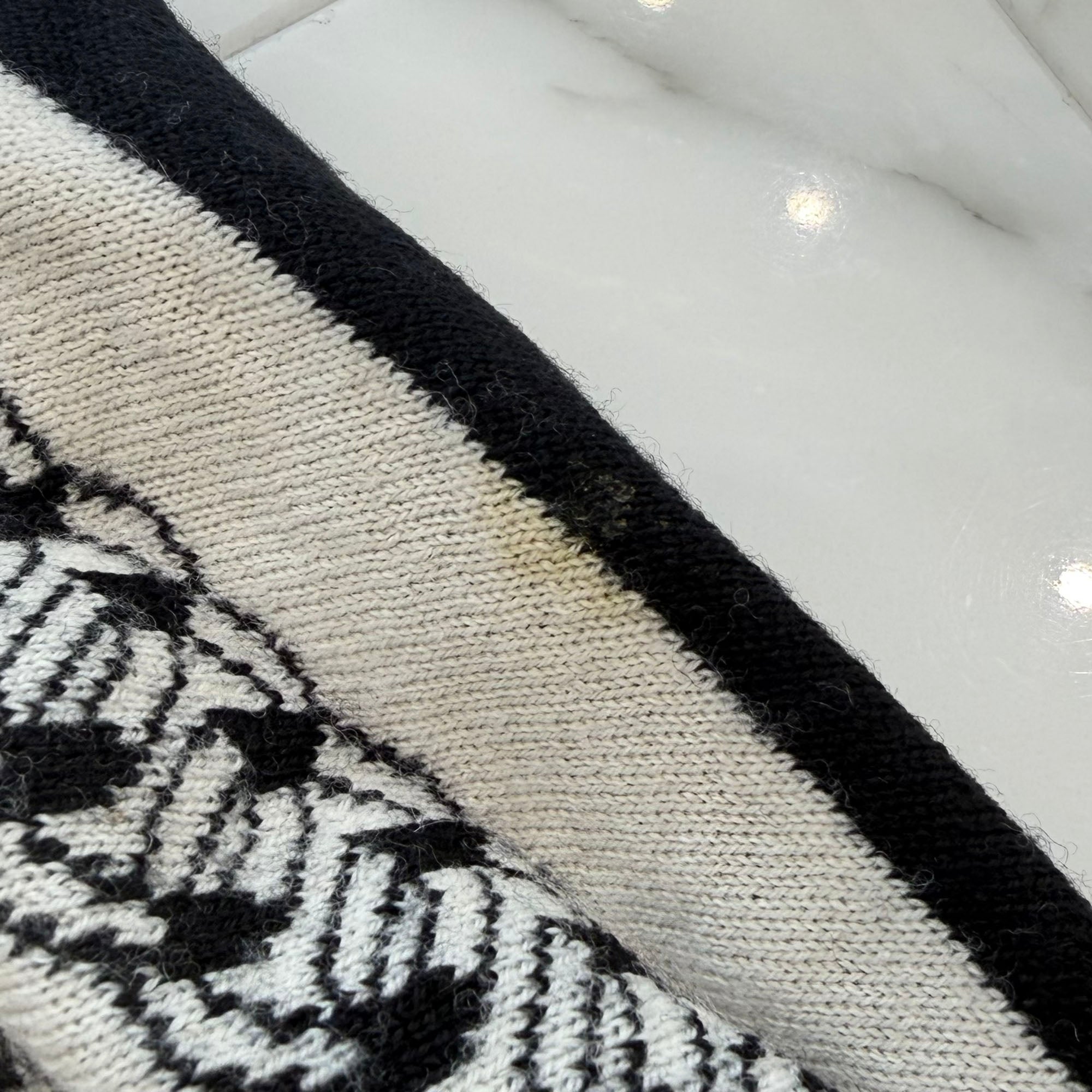GIVENCHY 2020AW Chain Motif Stripe Logo Print Wool Knit Sweater BW90CE4Z7J Size S ジバンシー チェーンモチーフ ストライプ ロゴプリント ウール ニットセーター サイズS