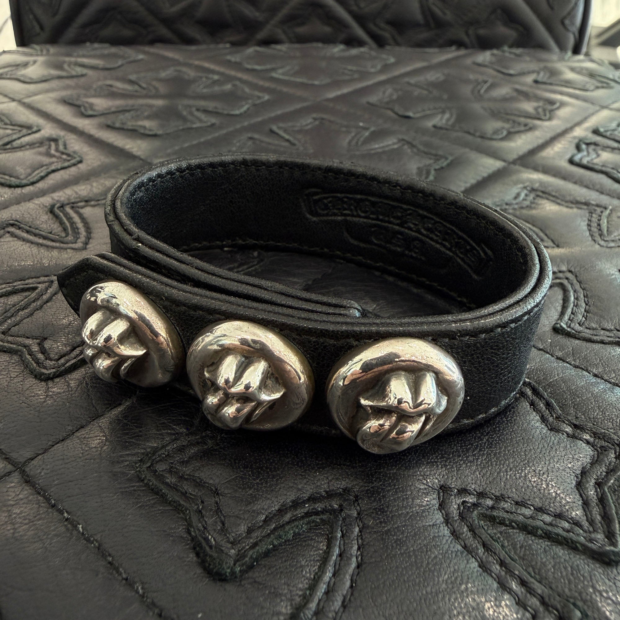 CHROME HEARTS × The Rolling Stones Lip & Tong 3BTN 2SNP LEATHER