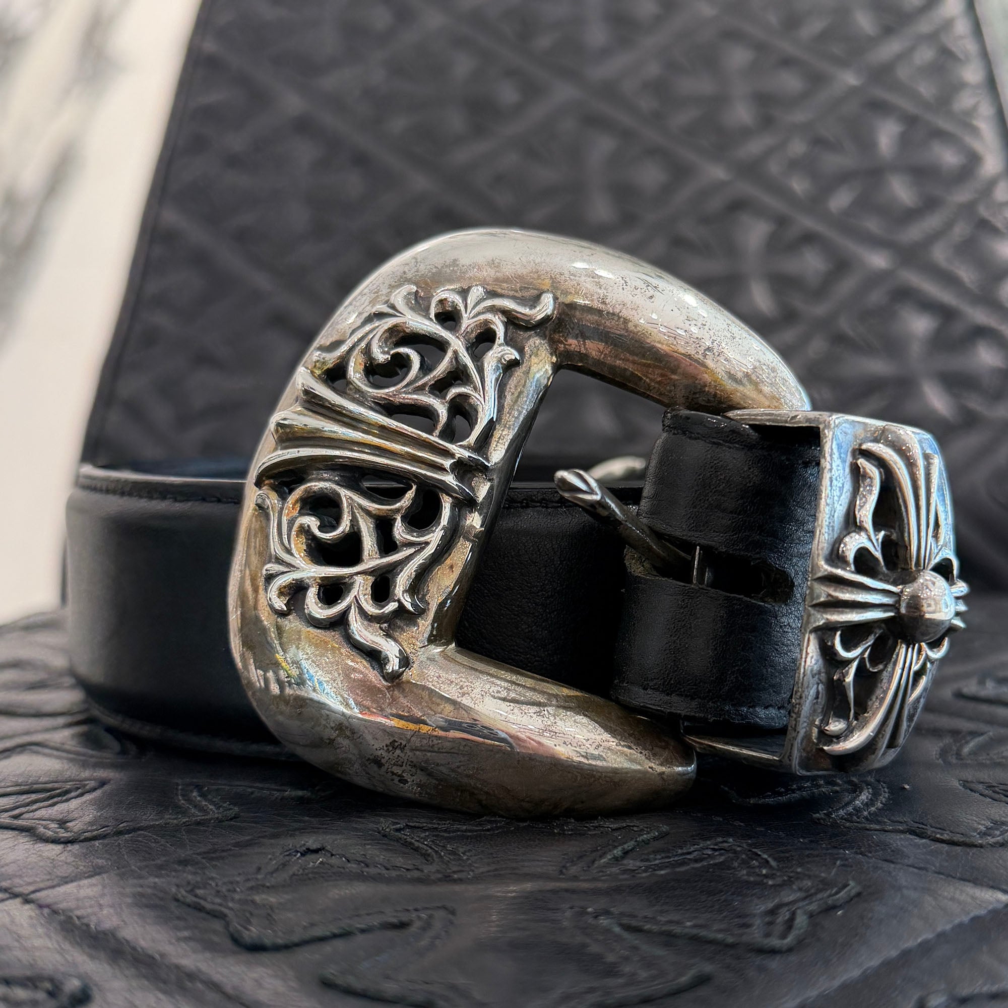 CHROME HEARTS 3PC Classic Leather Belt クロムハーツ 3PC クラシック レザーベルト