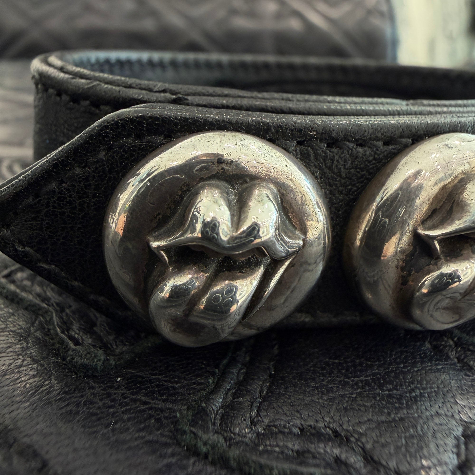 CHROME HEARTS × The Rolling Stones Lip & Tong 3BTN 2SNP LEATHER