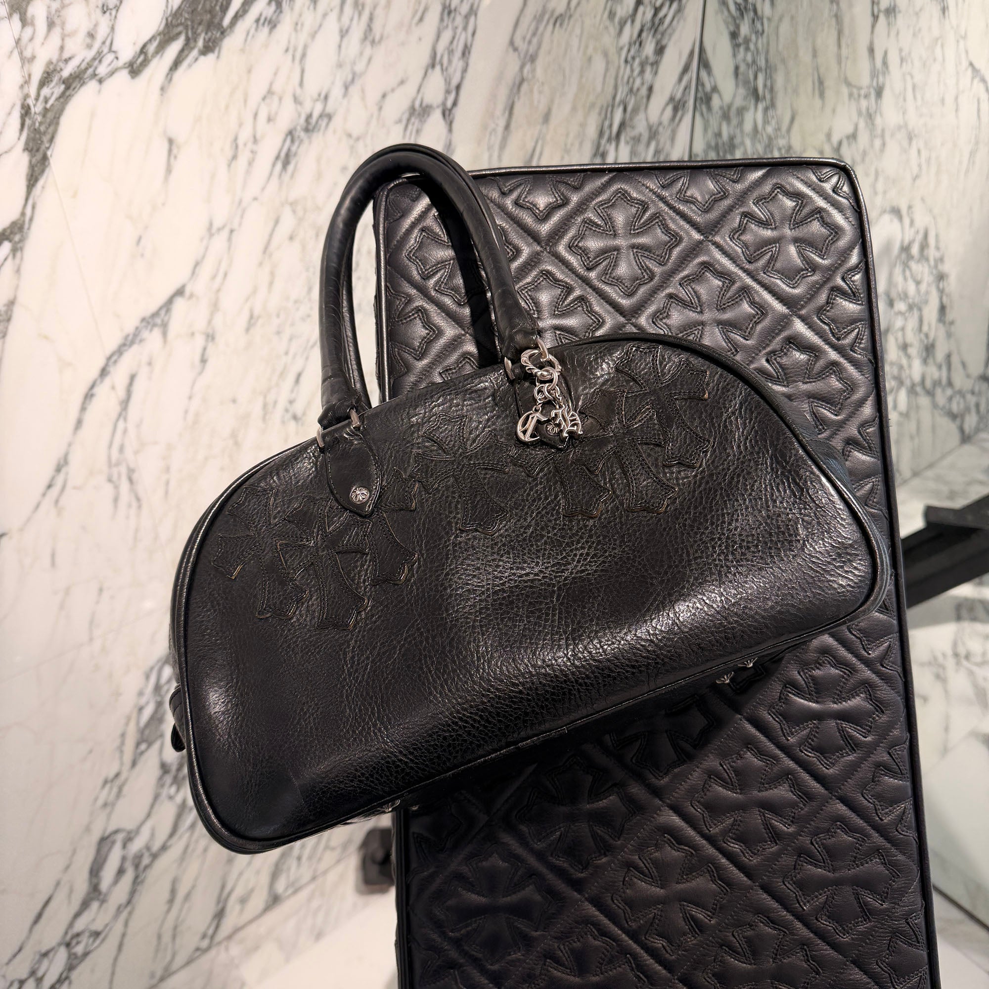 CHROME HEARTS Cemetery Cross Patch GYM Bag クロムハーツ セメタリークロスパッチ ジムバッグ